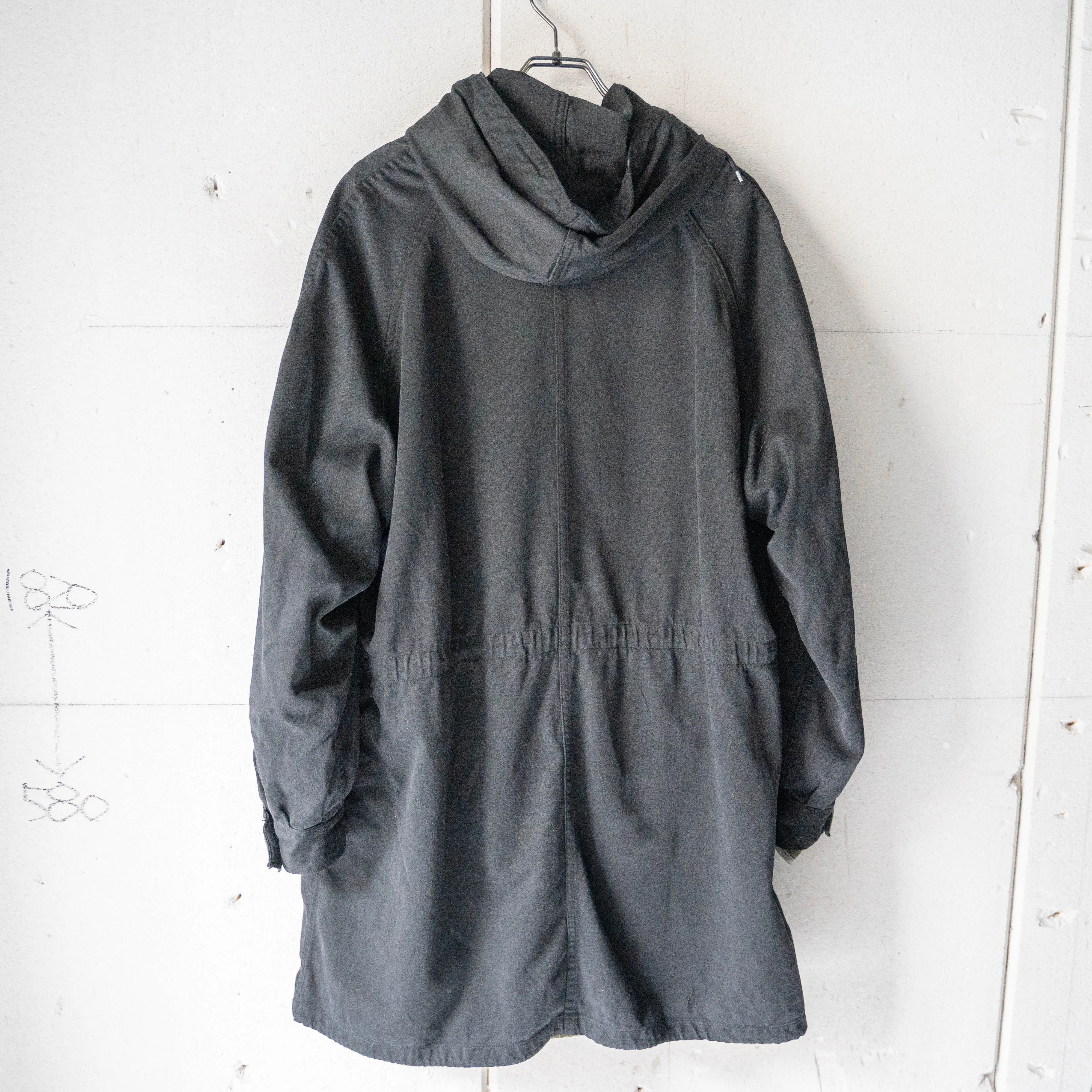 1960-70s French military M64 parka 'black dyed' -with liner-