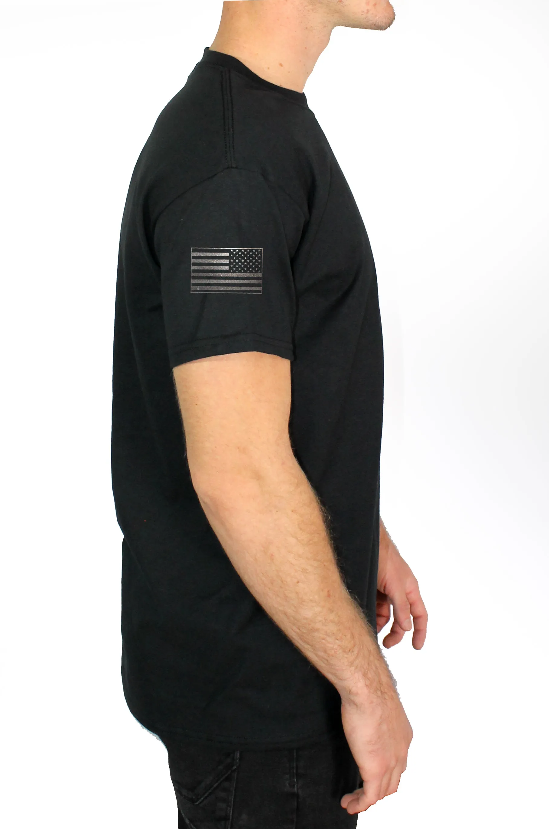 50-50 Blend Black Unisex PT Short Sleeve Shirt. Approved for PT