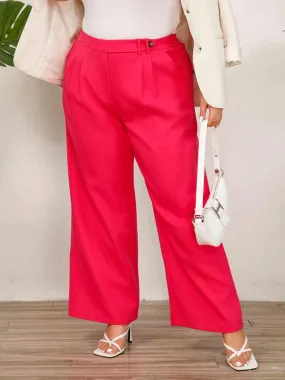 Abigail Plus Size Wide Leg Pants with Pockets