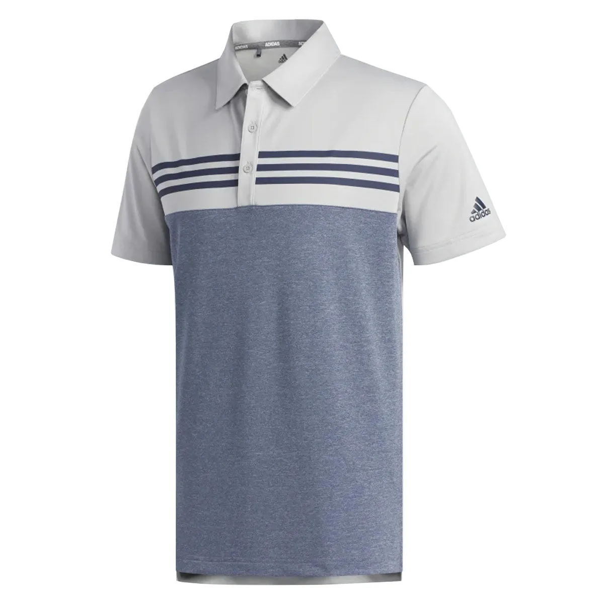 adidas Heather Blocked Polo Shirt - Grey Two Heather