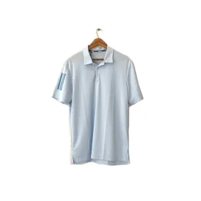 Adidas Men's 3-Stripe Light Blue Polo Shirt | Brand New |