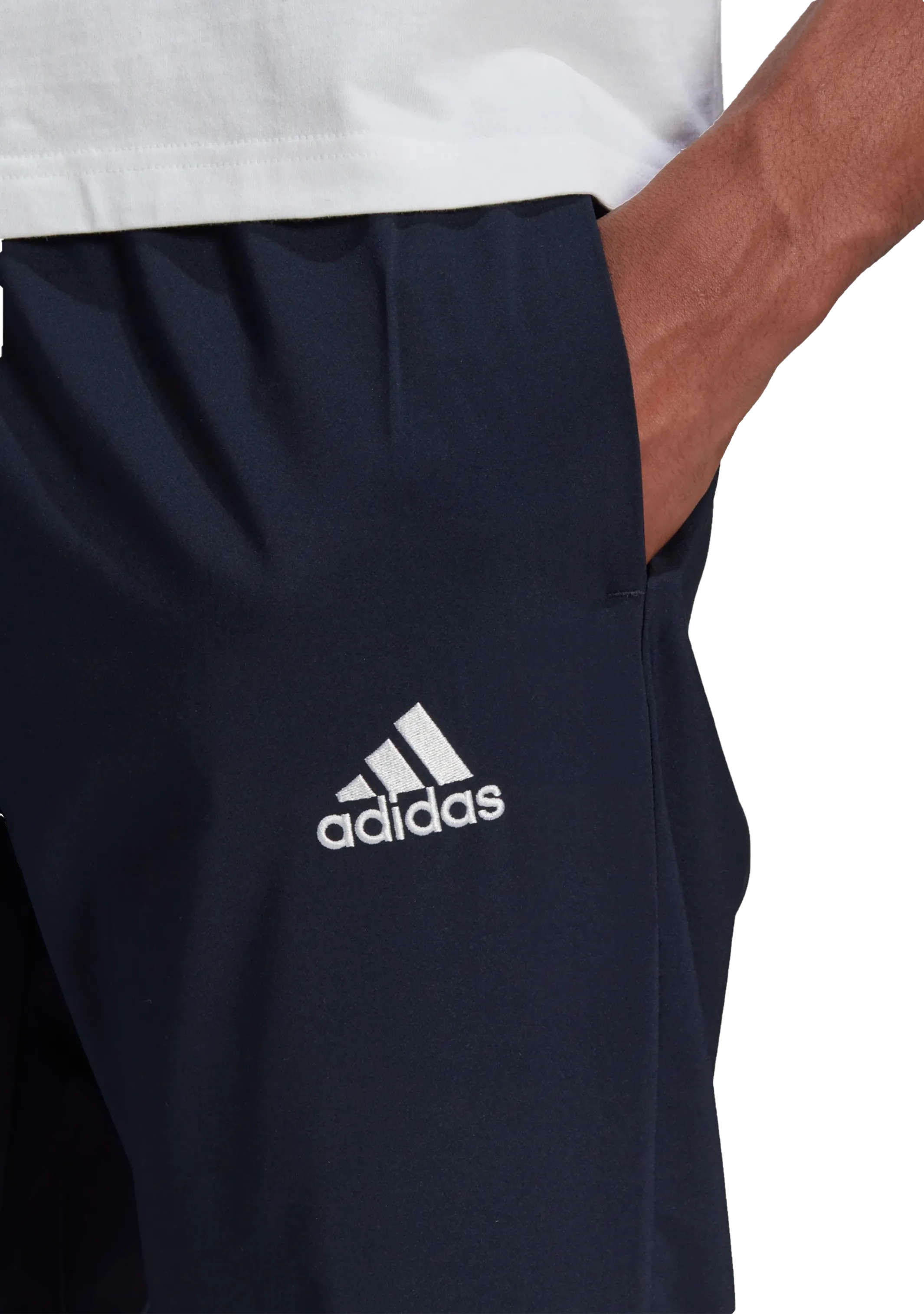 Adidas Mens Aeroready Essentials Stanford Tapered Cuff Embroidered Small Logo Pants Navy <br> GK8894