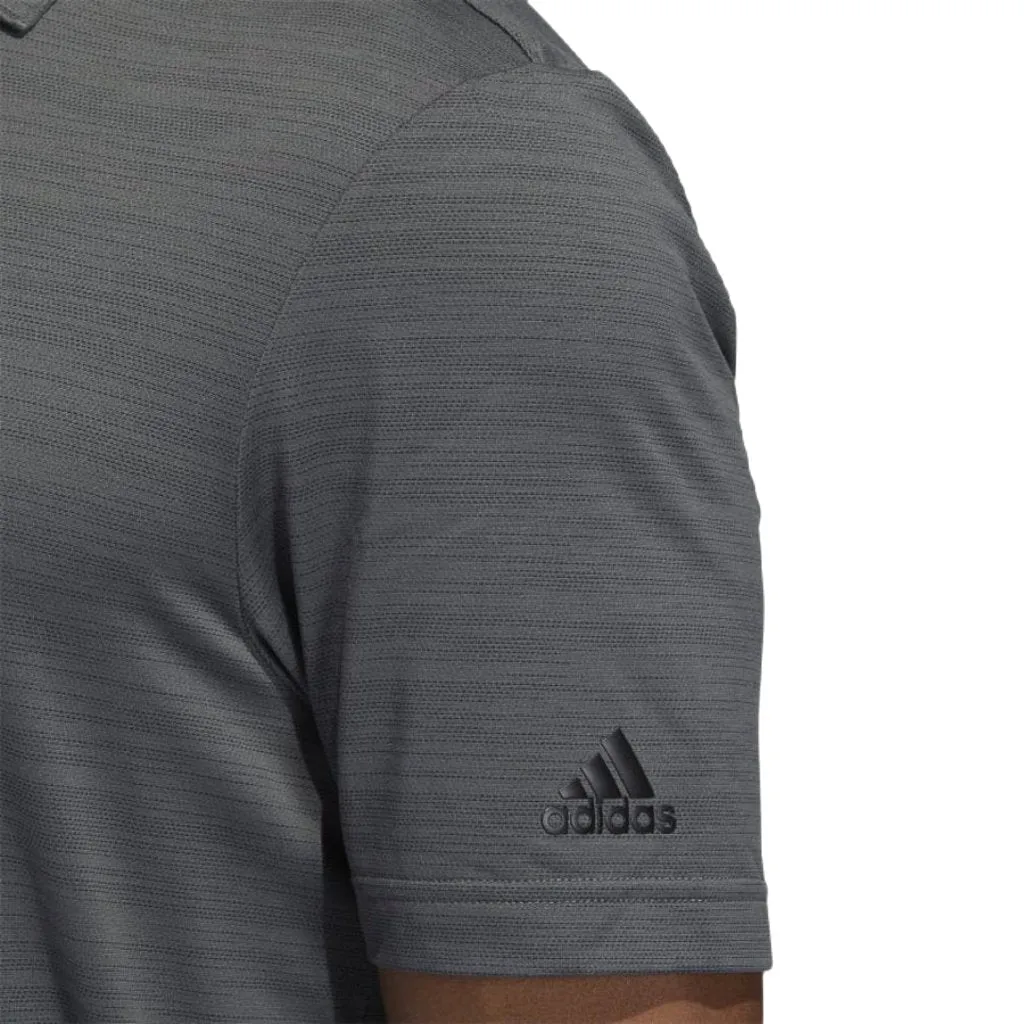 Adidas Space-Dyed Striped Men's Polo Shirt - Grey