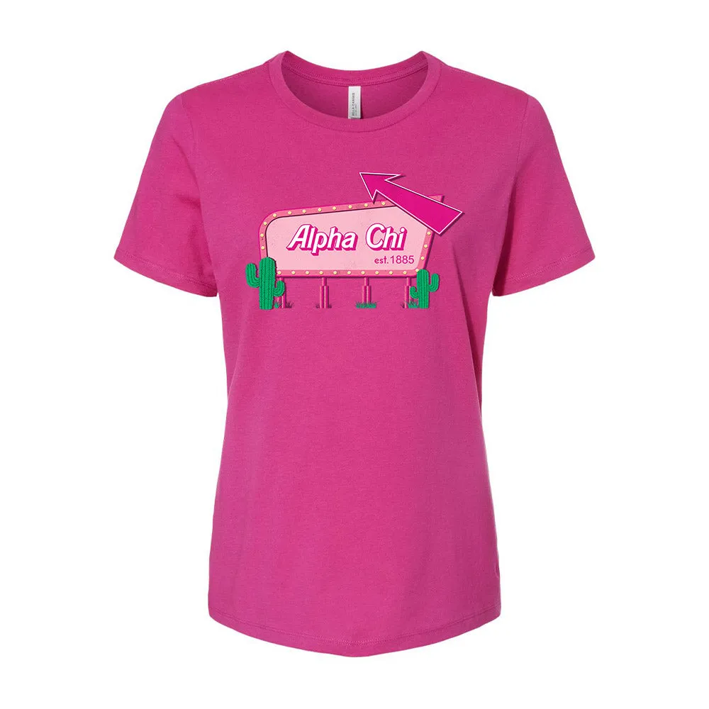 Alpha Chi Omega Route to Delta Gamma Women's Relaxed Jersey Tee