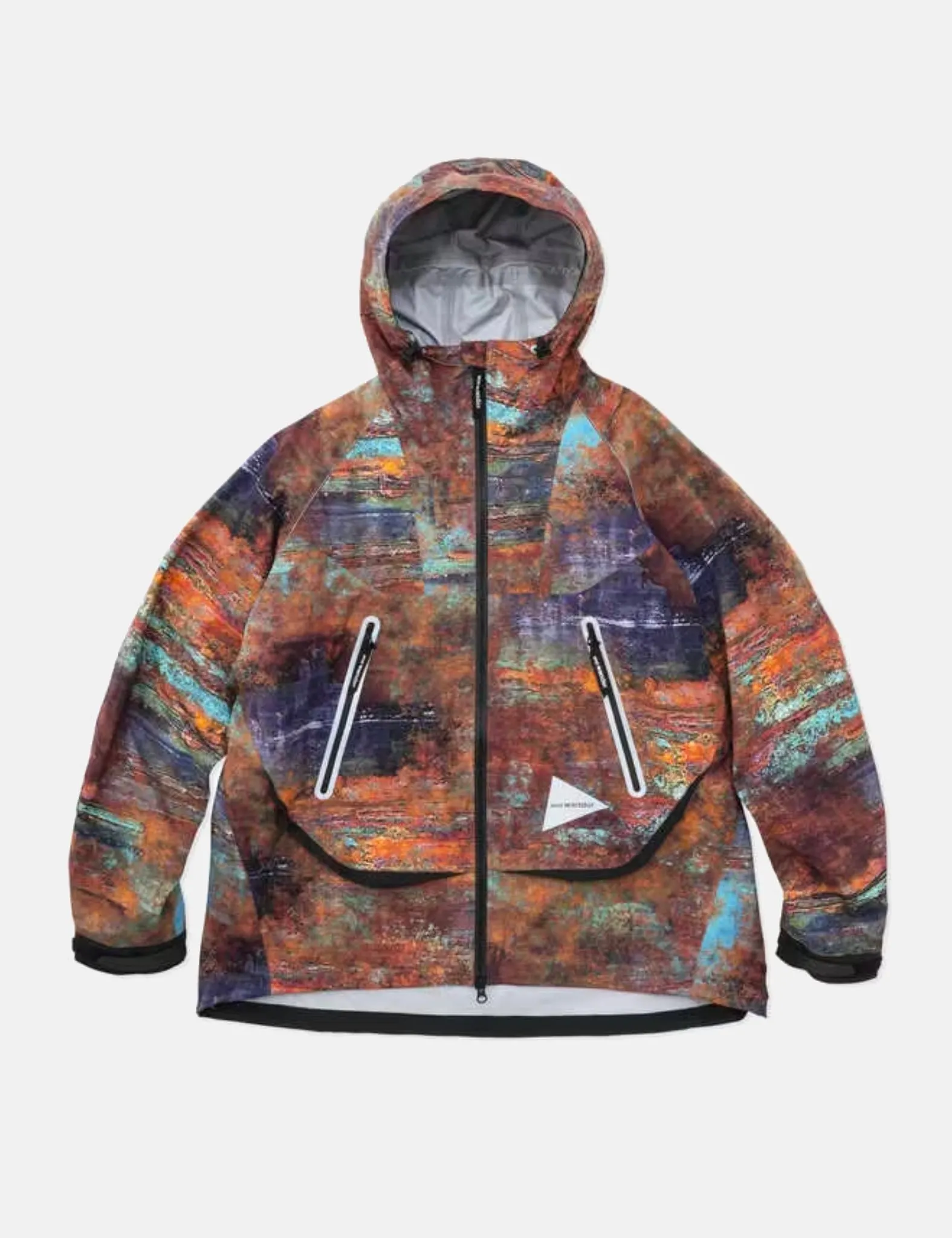 and Wander PERTEX Rain Jacket - Multi Orange/Blue