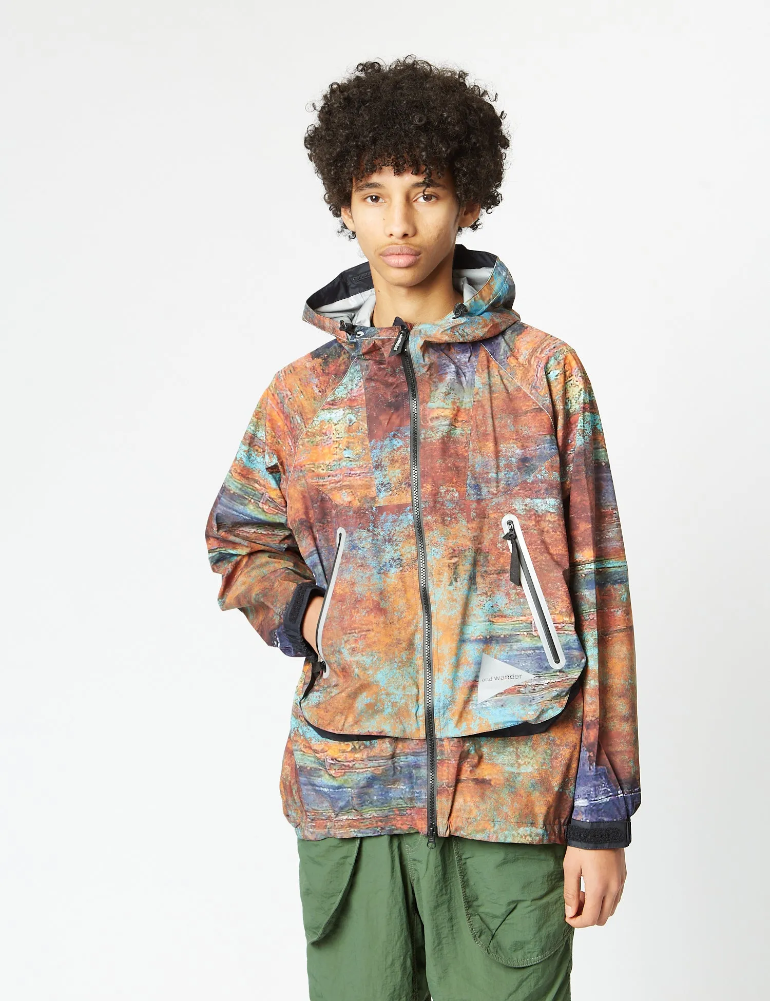 and Wander PERTEX Rain Jacket - Multi Orange/Blue