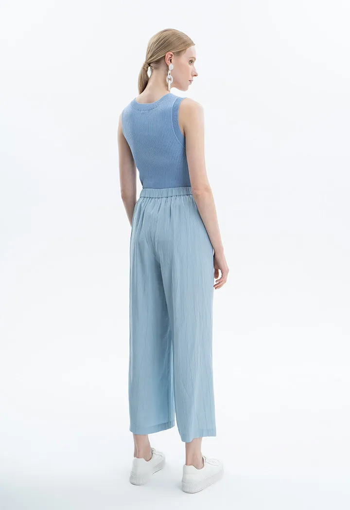 Ankle Length Textured Solid Pants