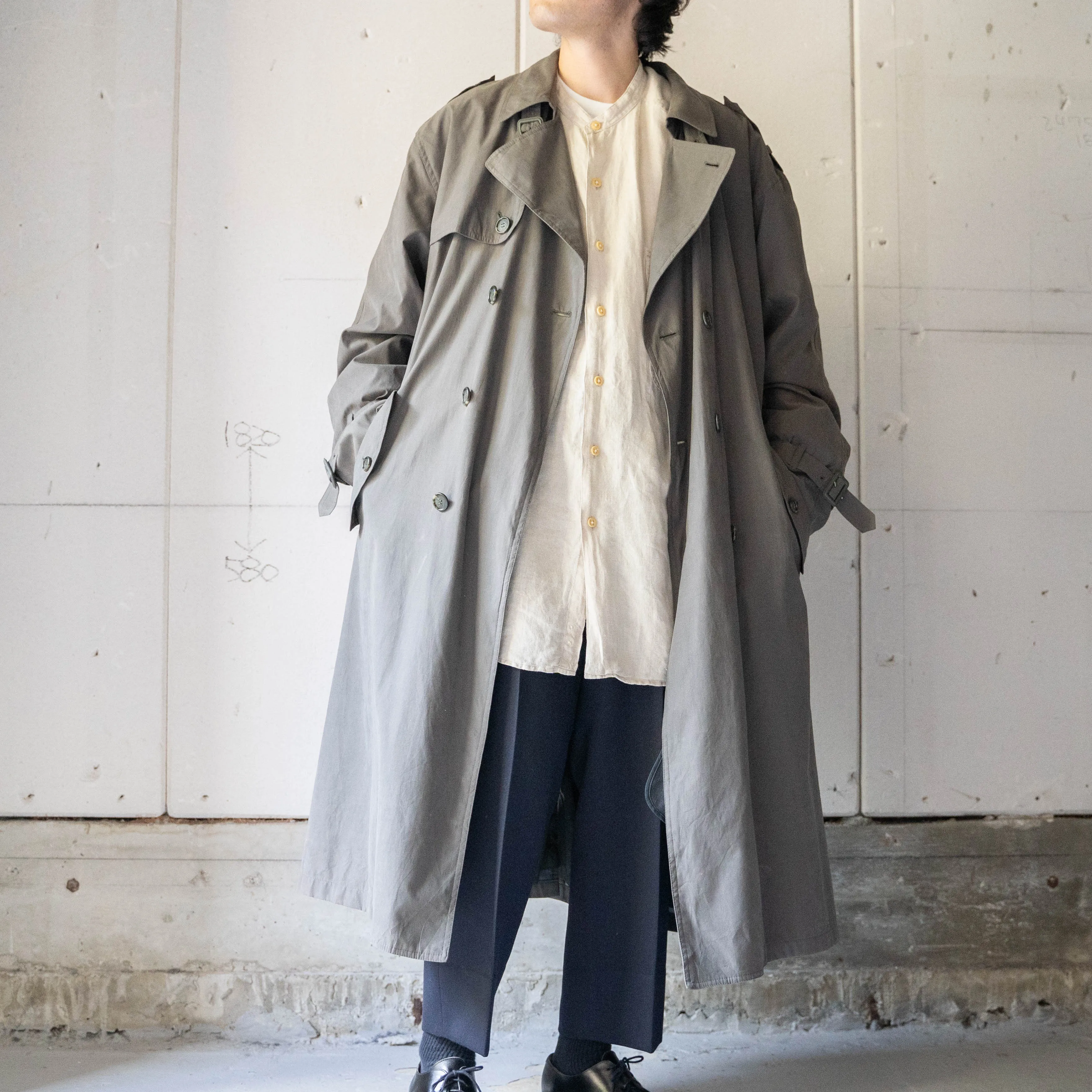 around 1990s 'LONDON FOG' khaki color trench coat -with liner-