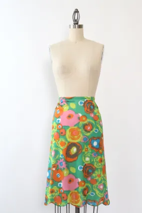 Artemis Painterly Floral Slip Skirt S/M