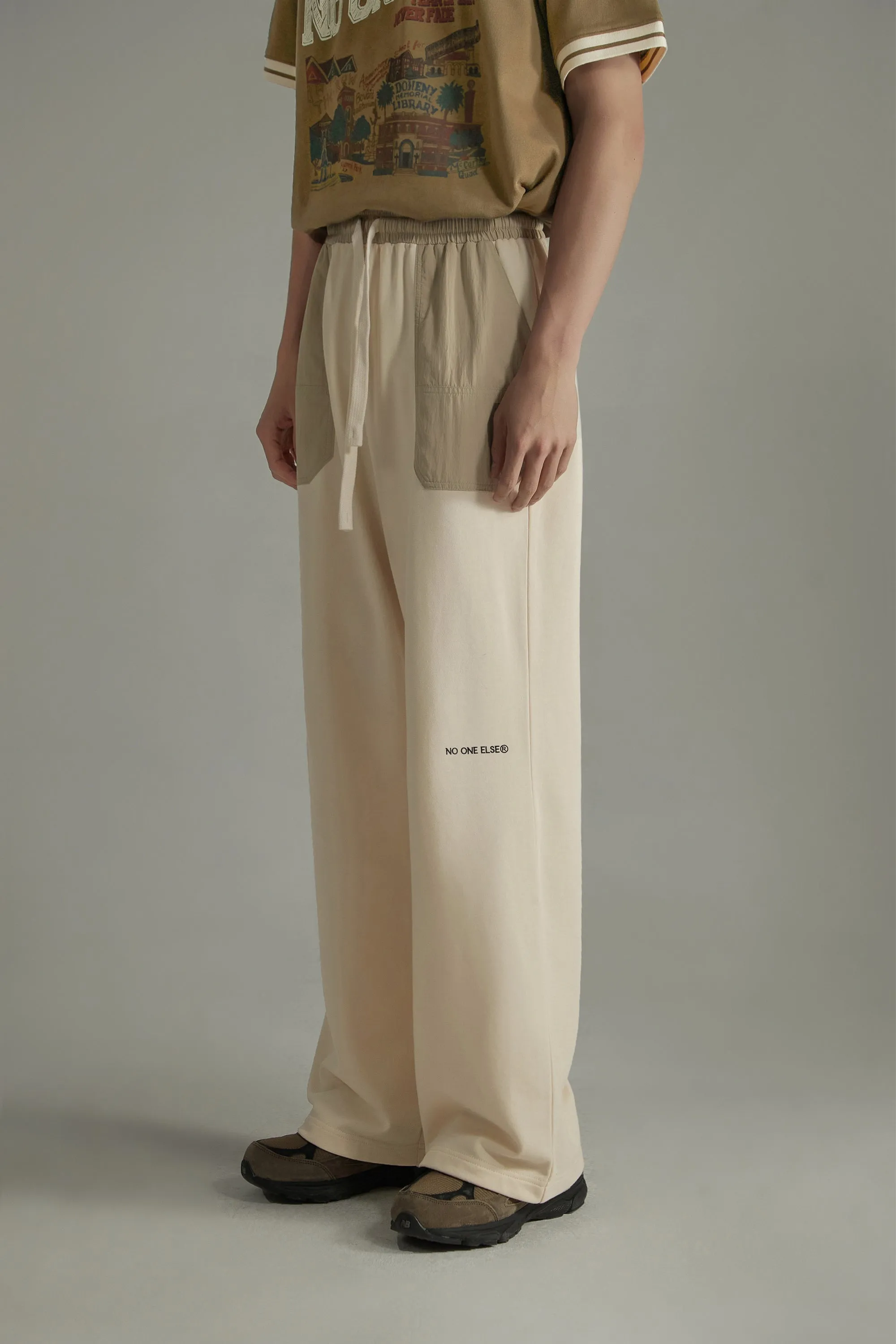 Banded Wide-Leg Slacks