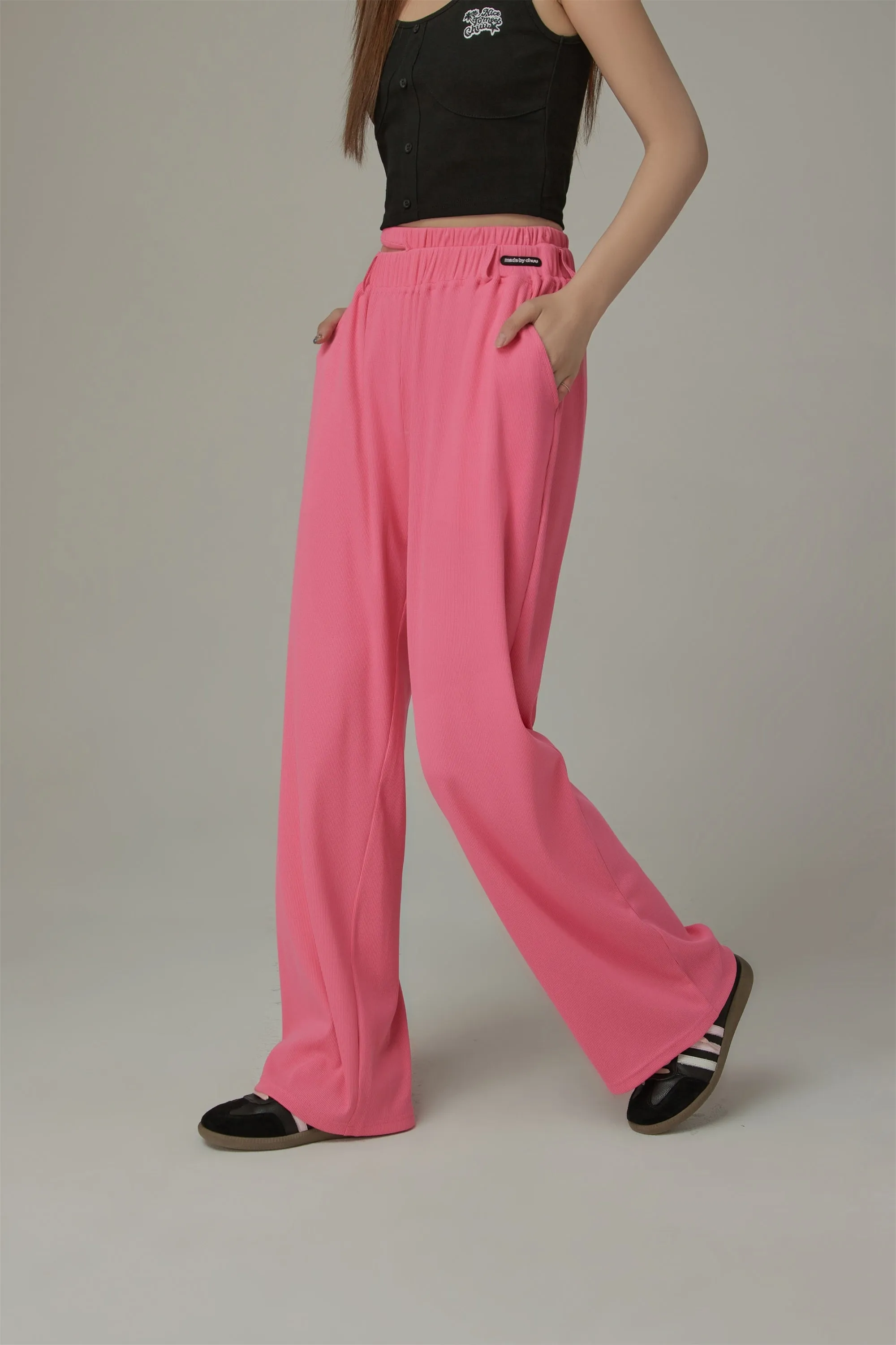 Banding Loose Fit Slit Daily Pants