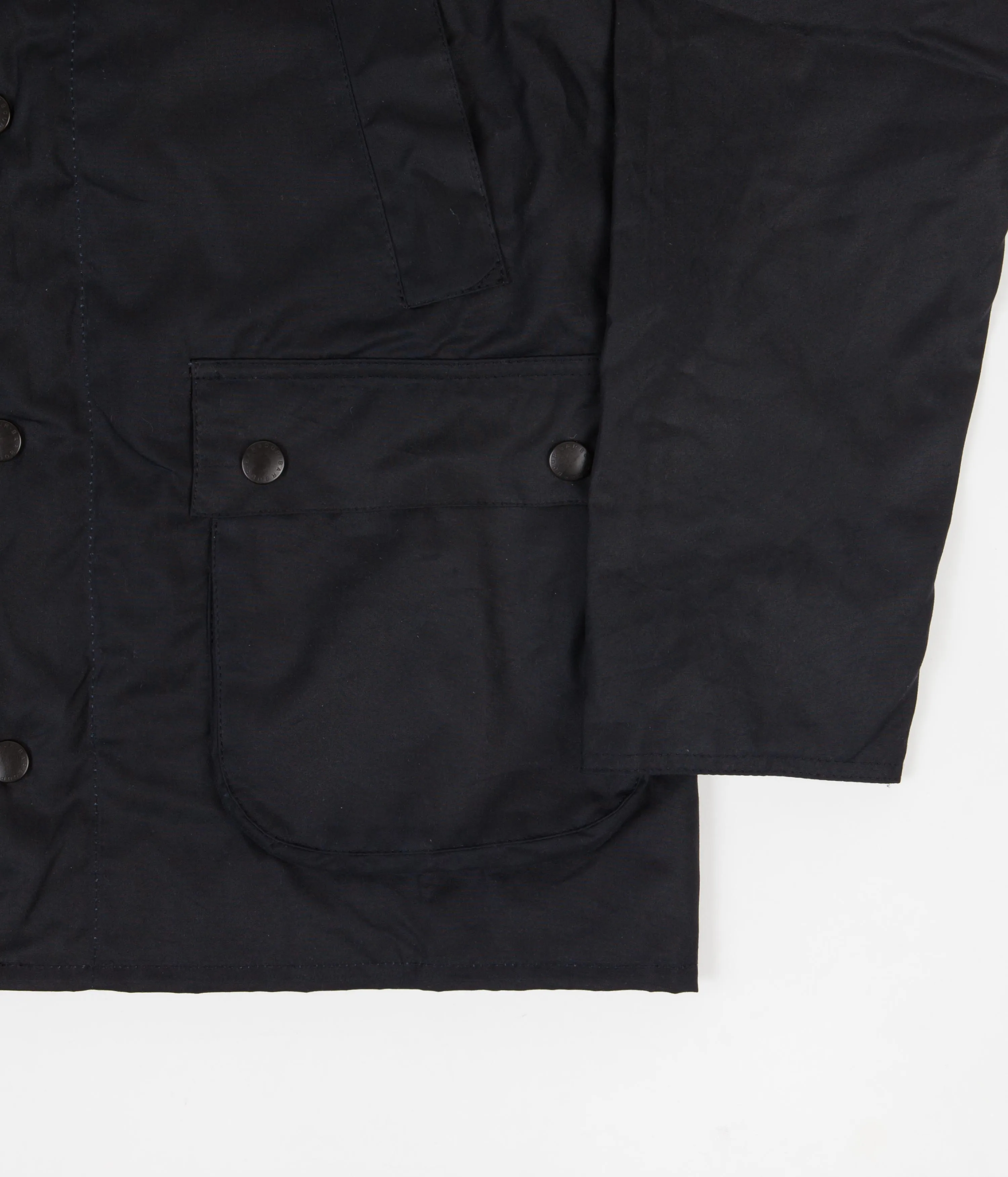 Barbour White Label Slim Bedale Hooded Wax Jacket - Navy