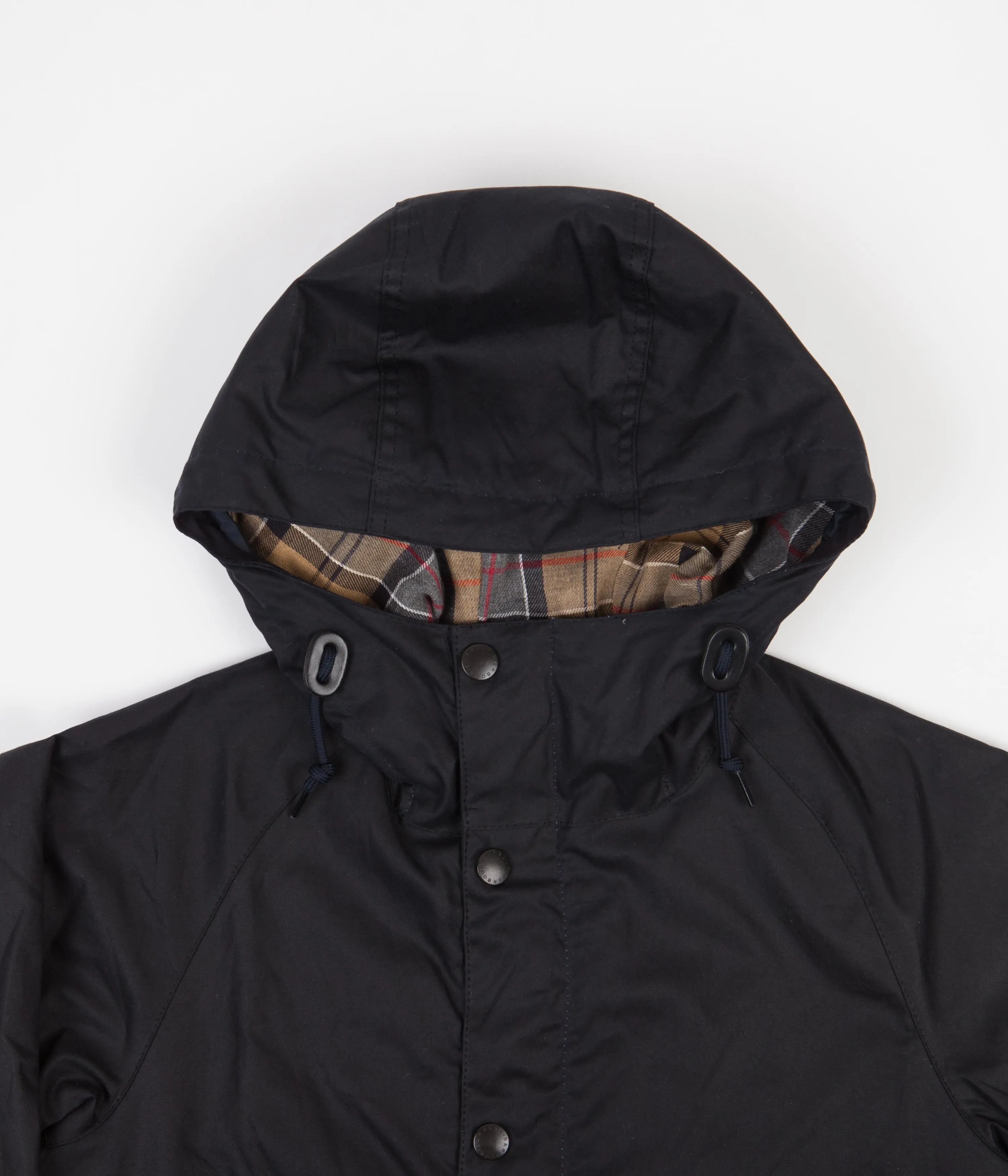 Barbour White Label Slim Bedale Hooded Wax Jacket - Navy