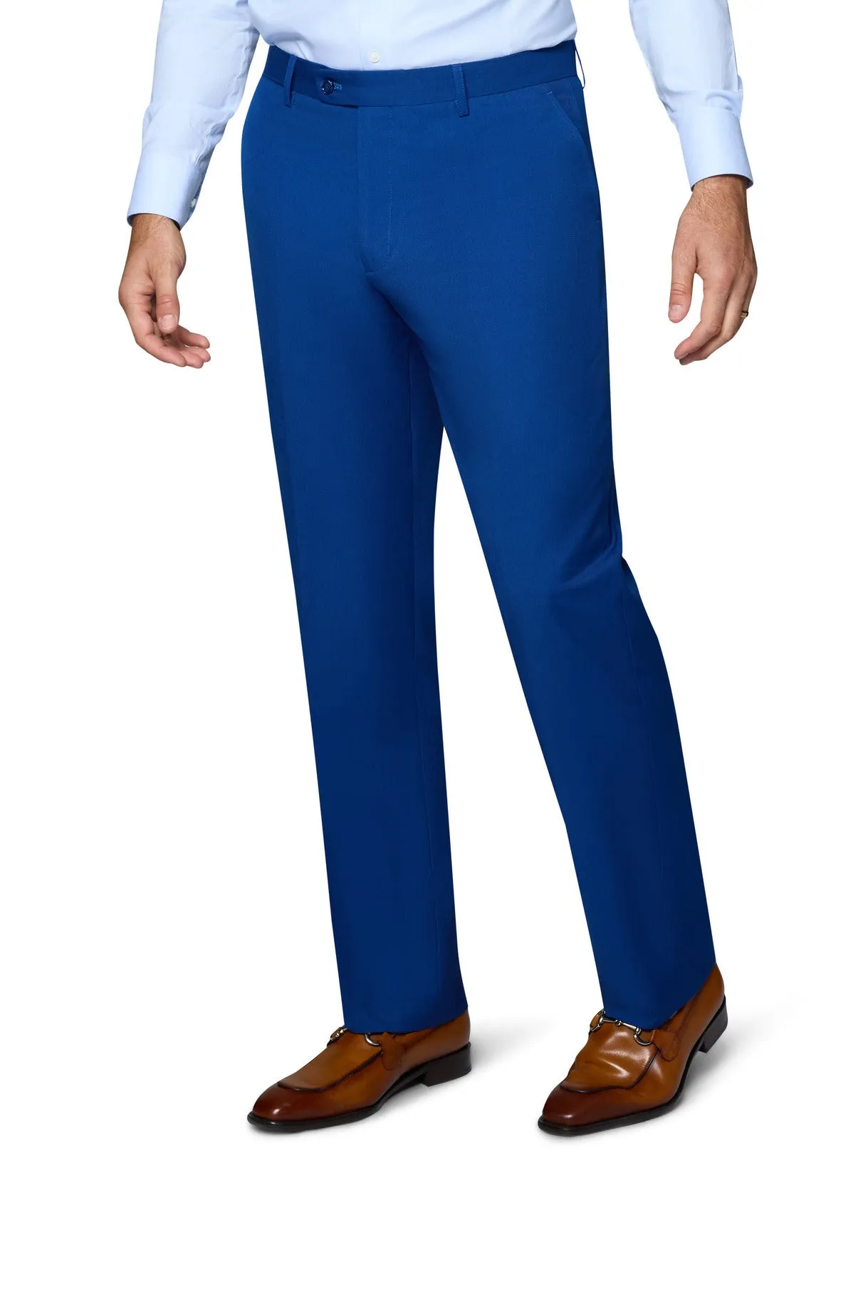 Berragamo Solid Slim Fit Pants - French Blue