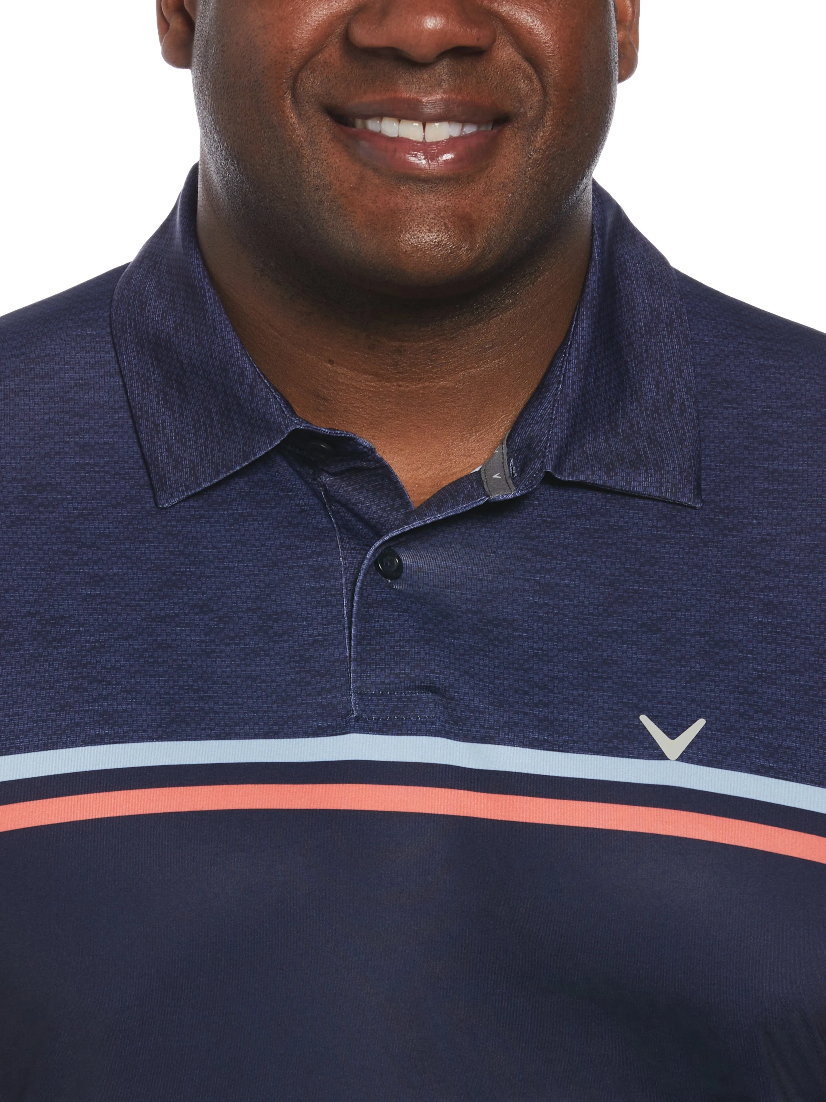 Big & Tall Color Block Pattern Golf Polo