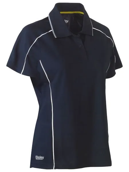 Bisley Women's Short Sleeve Cool Mesh Polo c/w Reflective Piping BKL1425