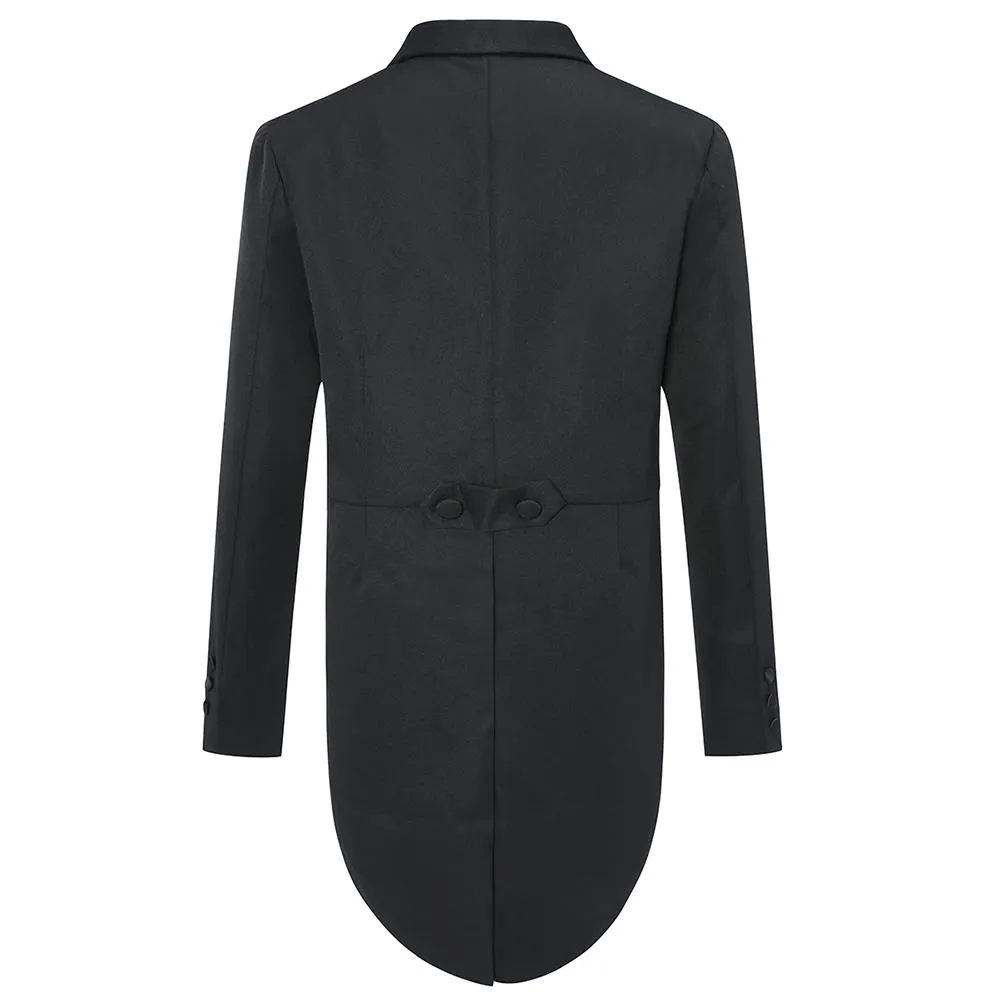 Black Swallowtailed Dinner Suit 3-Piece Slim Fit Suit