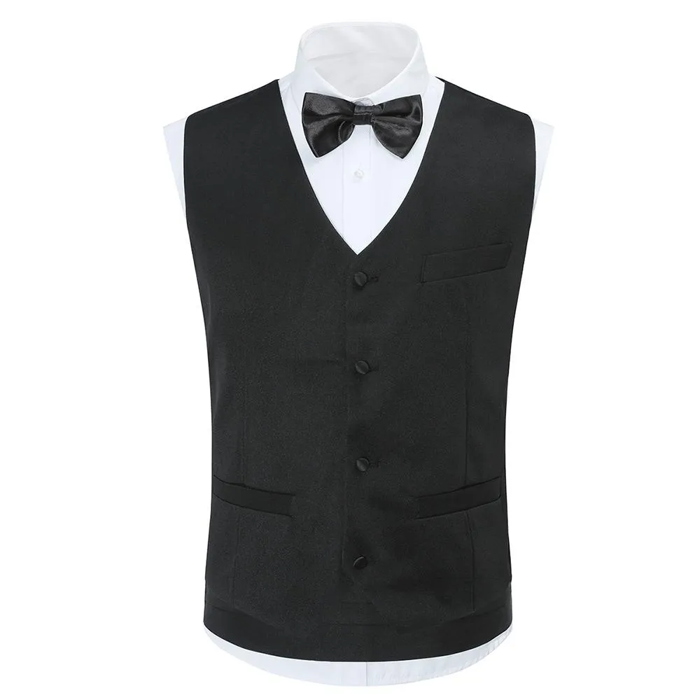 Black Swallowtailed Dinner Suit 3-Piece Slim Fit Suit