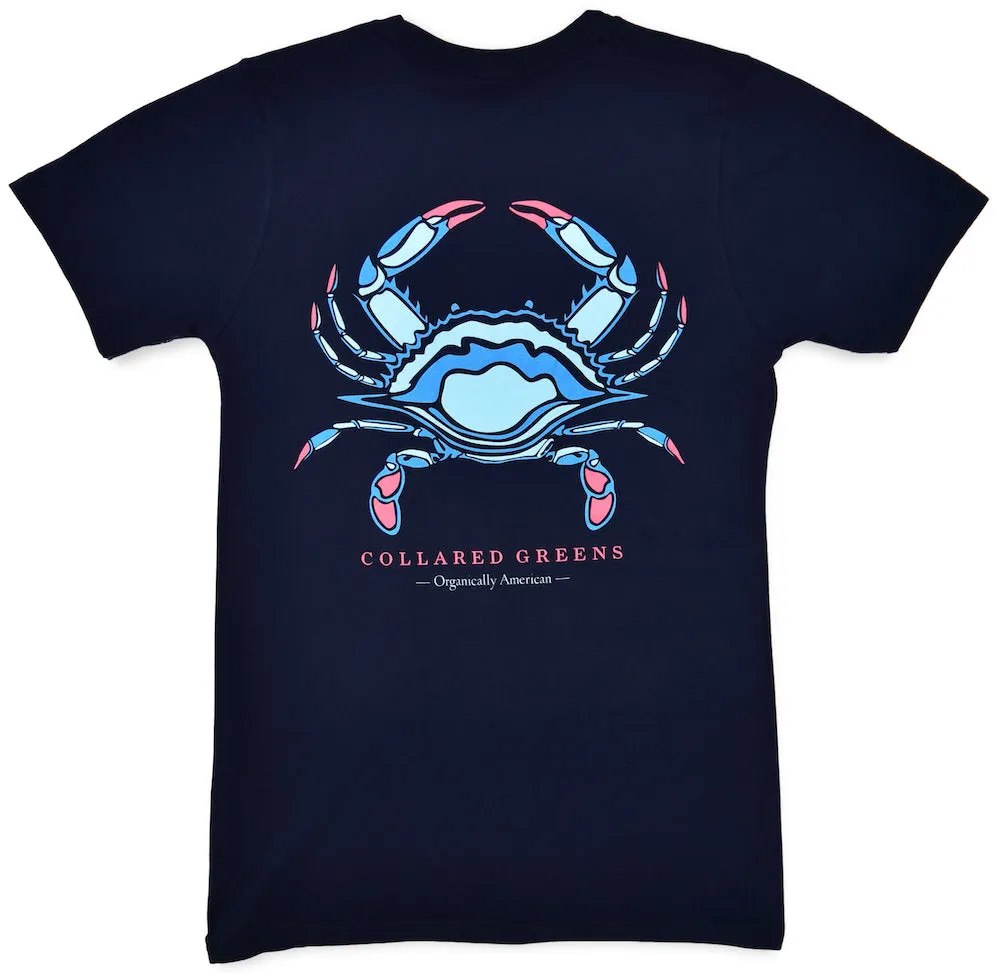 Blue Crab: Short Sleeve T-Shirt - Navy