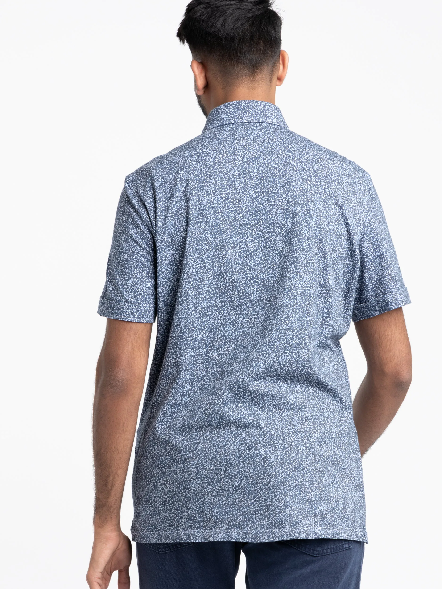 Blue Dotted Short Sleeve Shirt