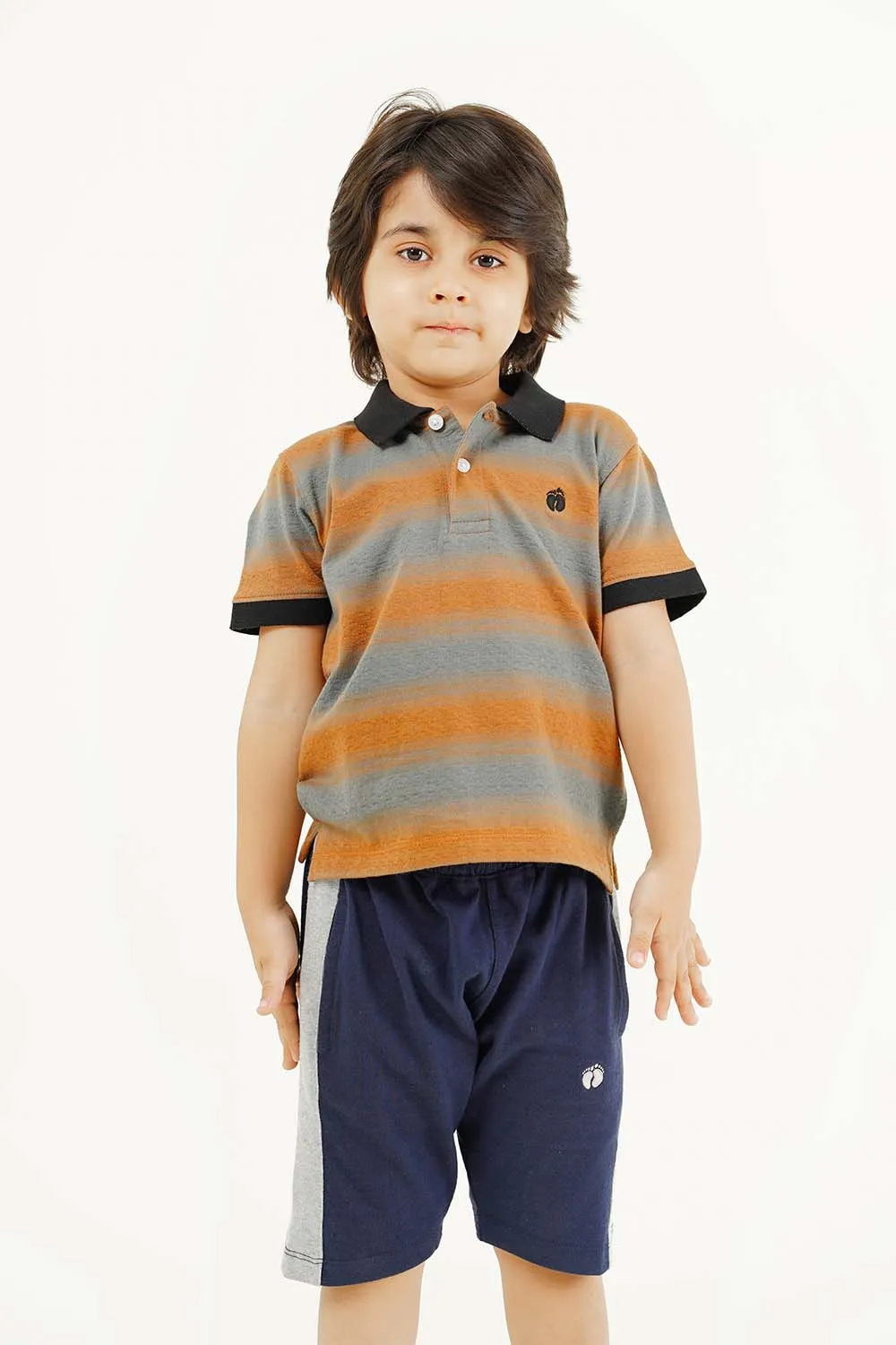 Boy’s Short Sleeves Yarn Dyed Fashion Polo