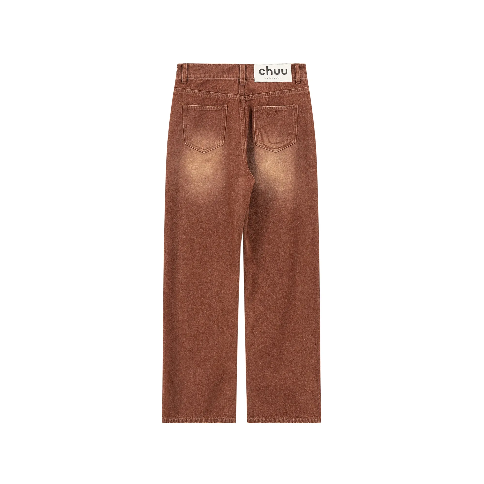 Brown Gradient Denim Wide Pants