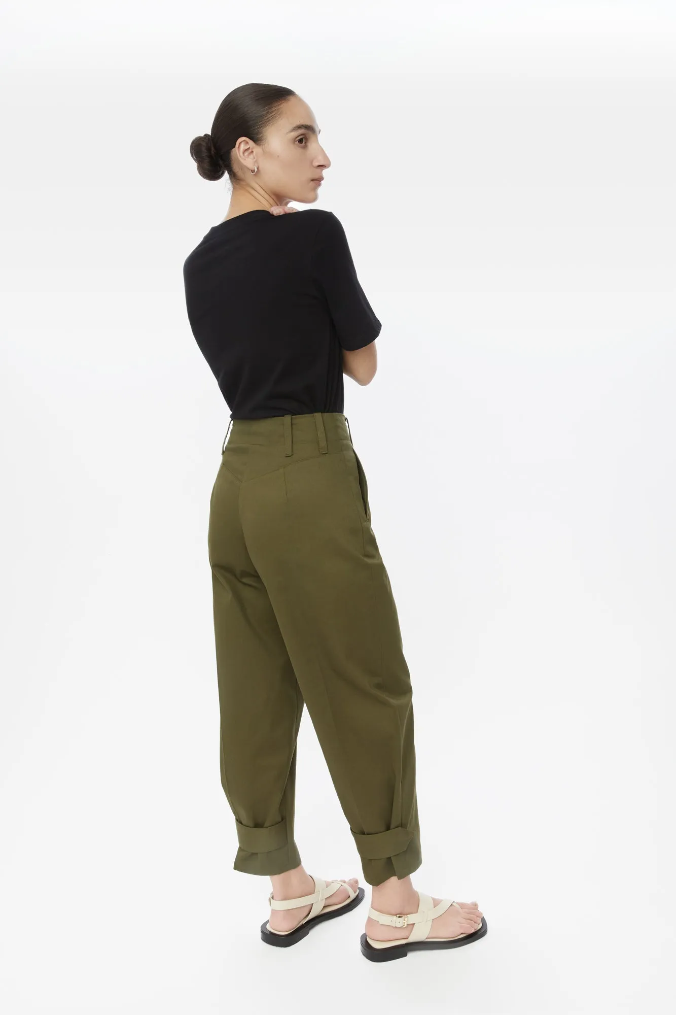 Canvas Cotton Utility Tapered Pants