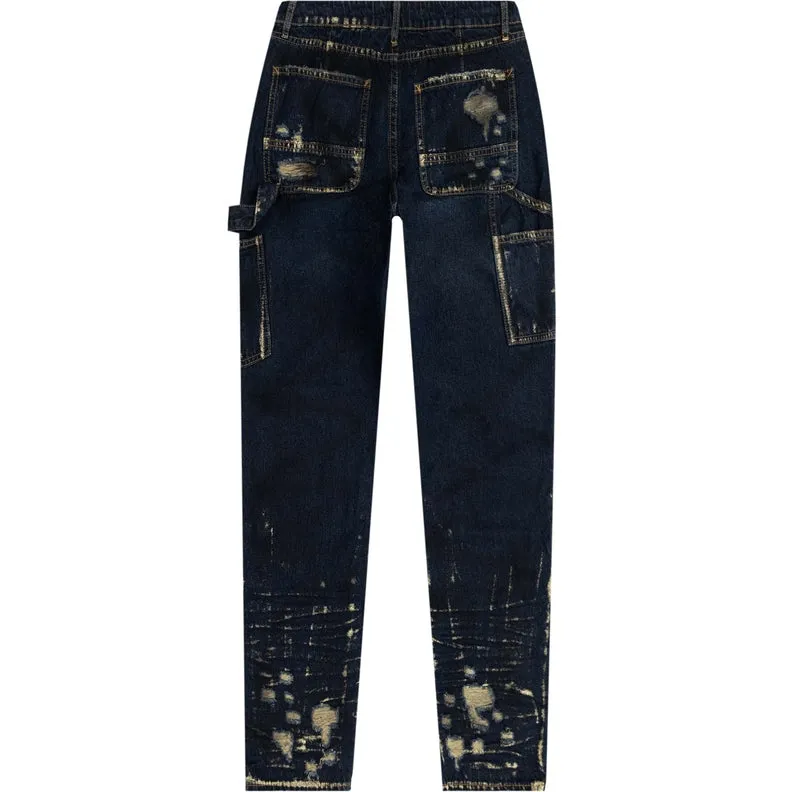 Carpenter Fashion Denim Pants - 1920 Blue