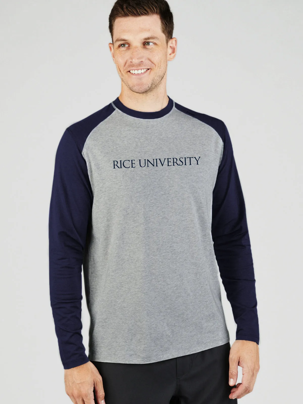 Carrollton Blocked Long Sleeve Fitness T-Shirt - Rice University