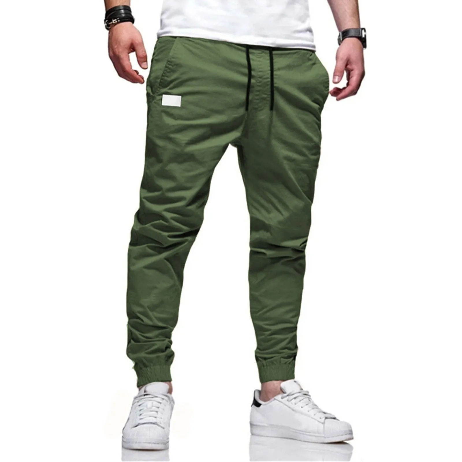 CASUAL DRAWSTRING MULTI-POCKETS JOGGER PANTS