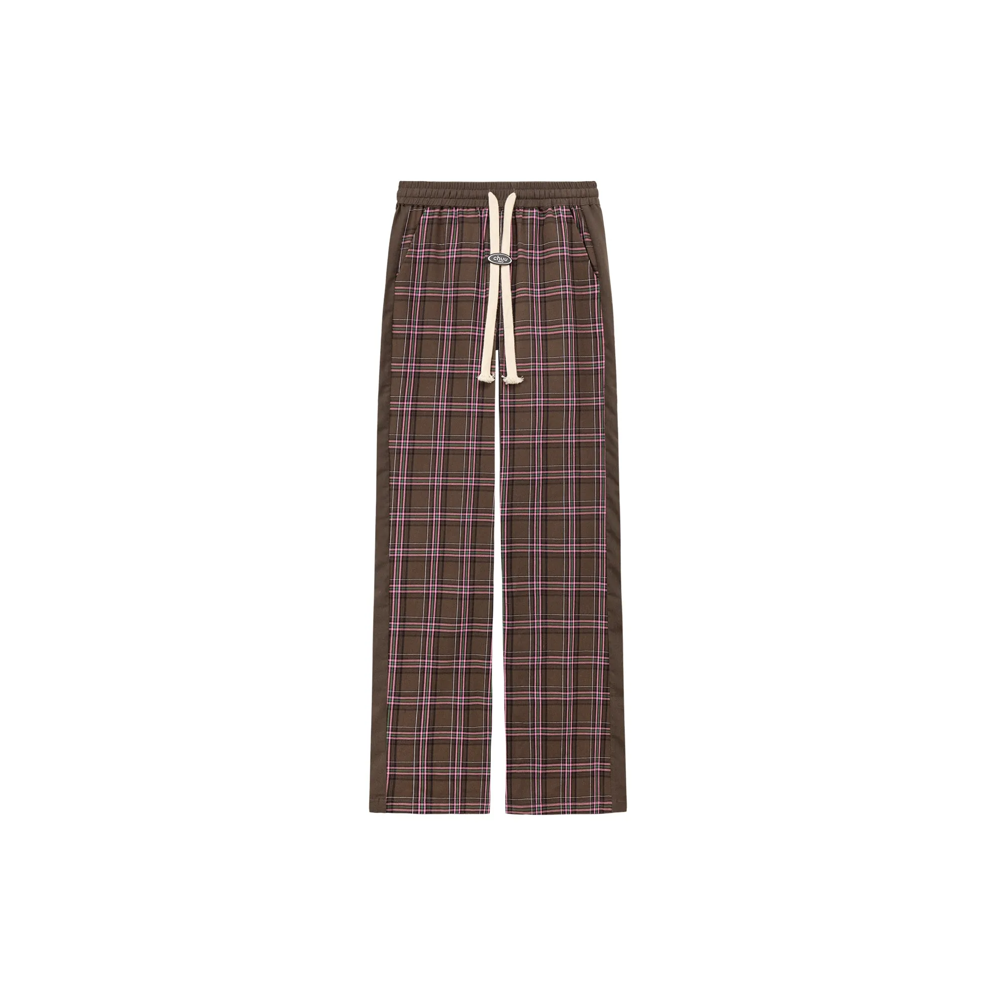 Check String Wide Casual Pants