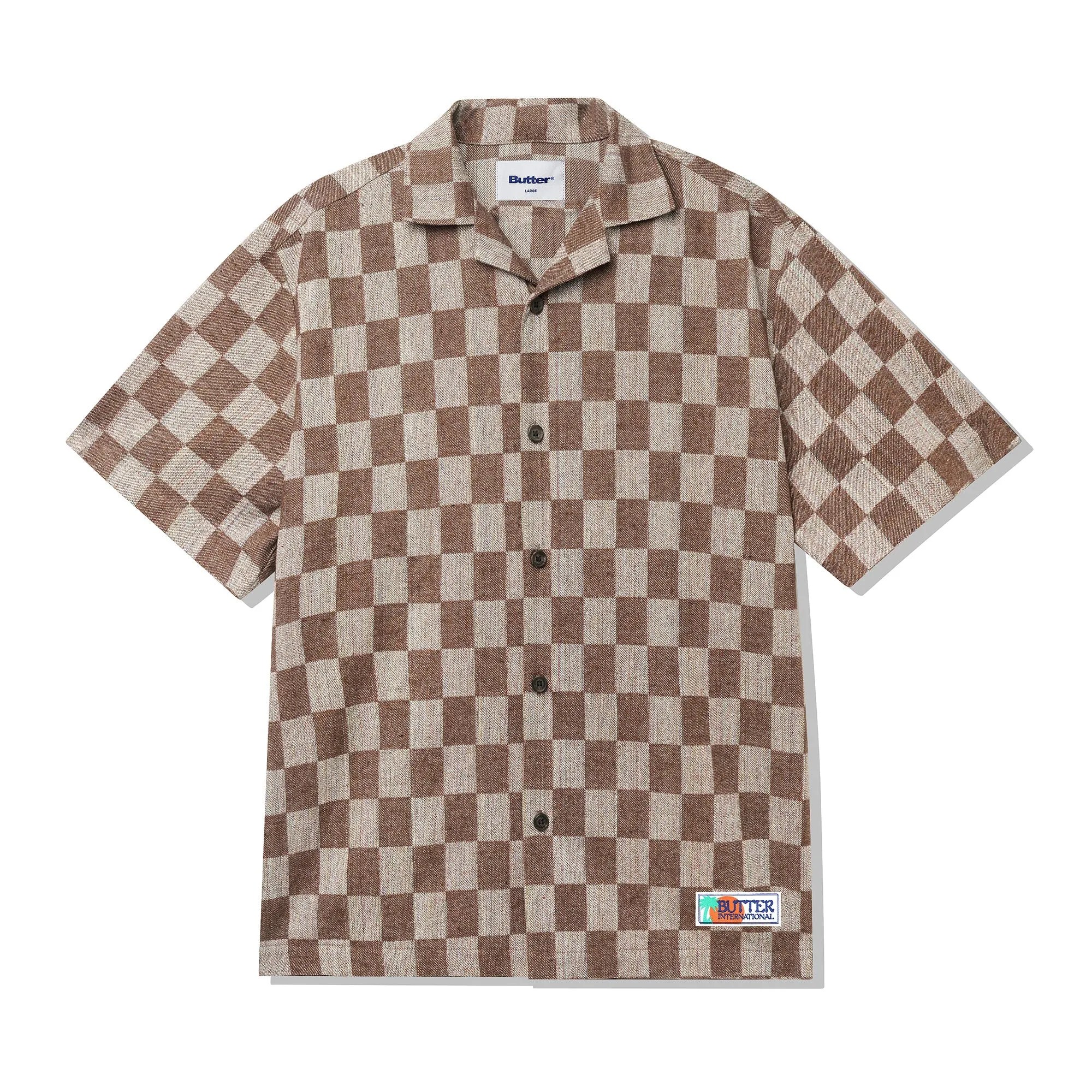 Checker Vacation S/S Shirt, Chocolate