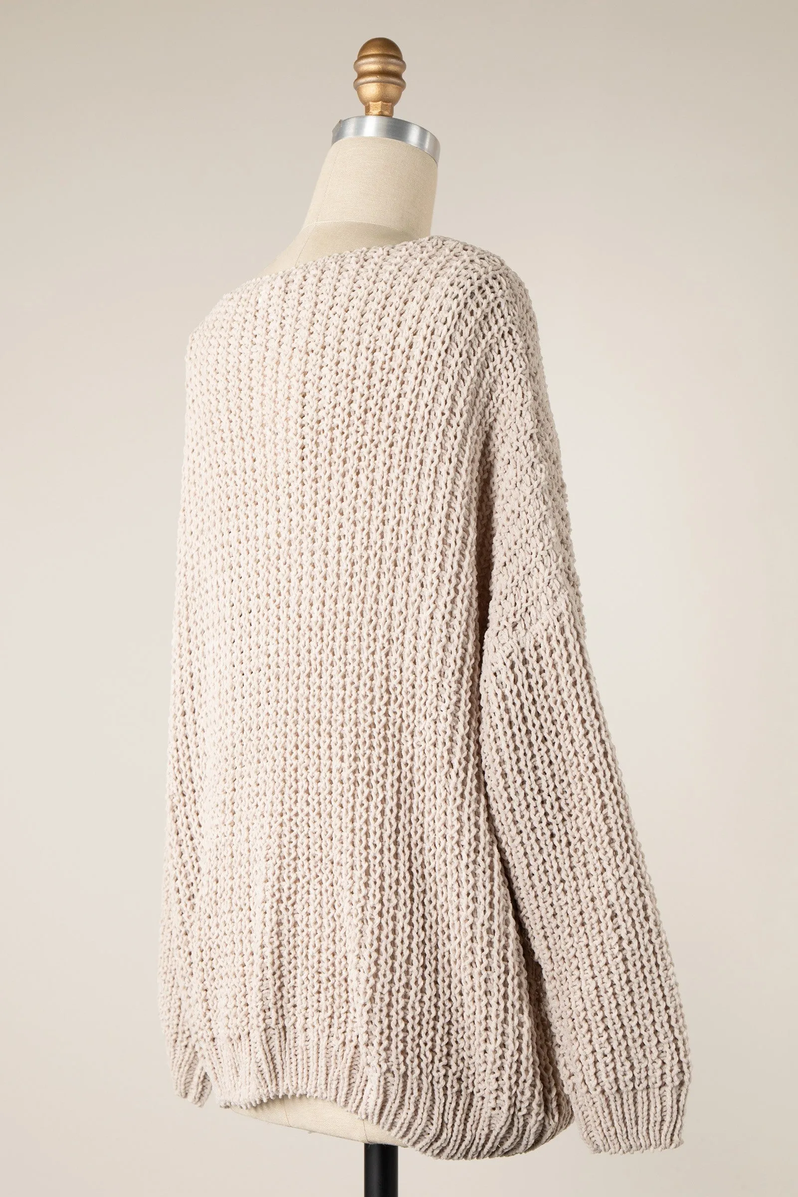 CHENILLE CABLE KNIT OVERSIZED SWEATER 1 PACK