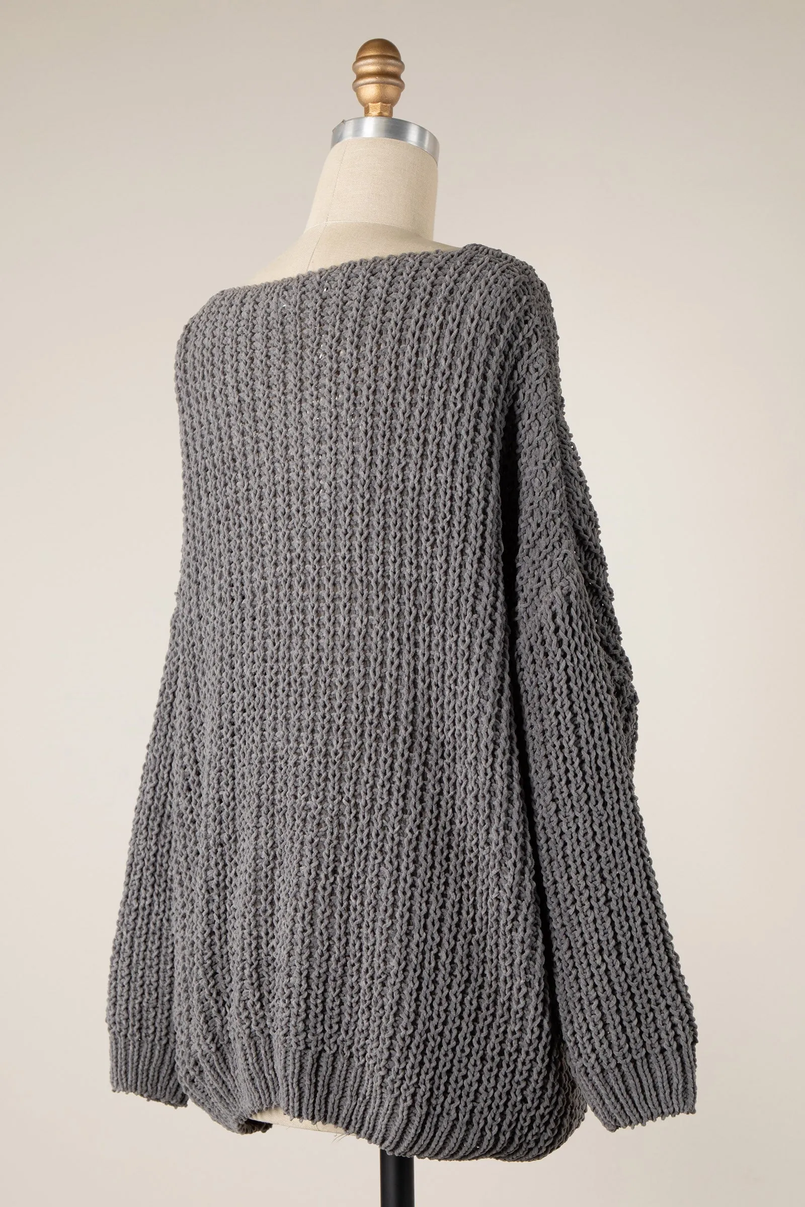 CHENILLE CABLE KNIT OVERSIZED SWEATER 1 PACK