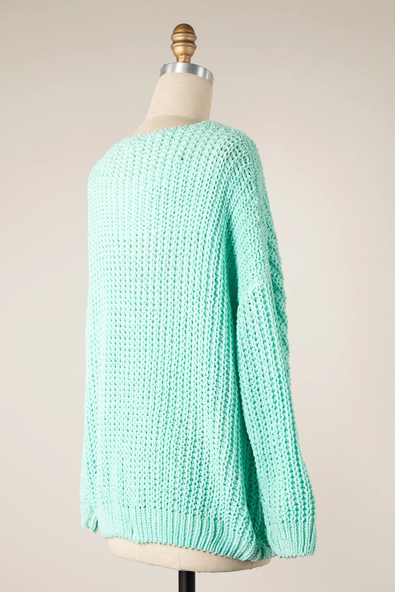 CHENILLE CABLE KNIT OVERSIZED SWEATER 1 PACK