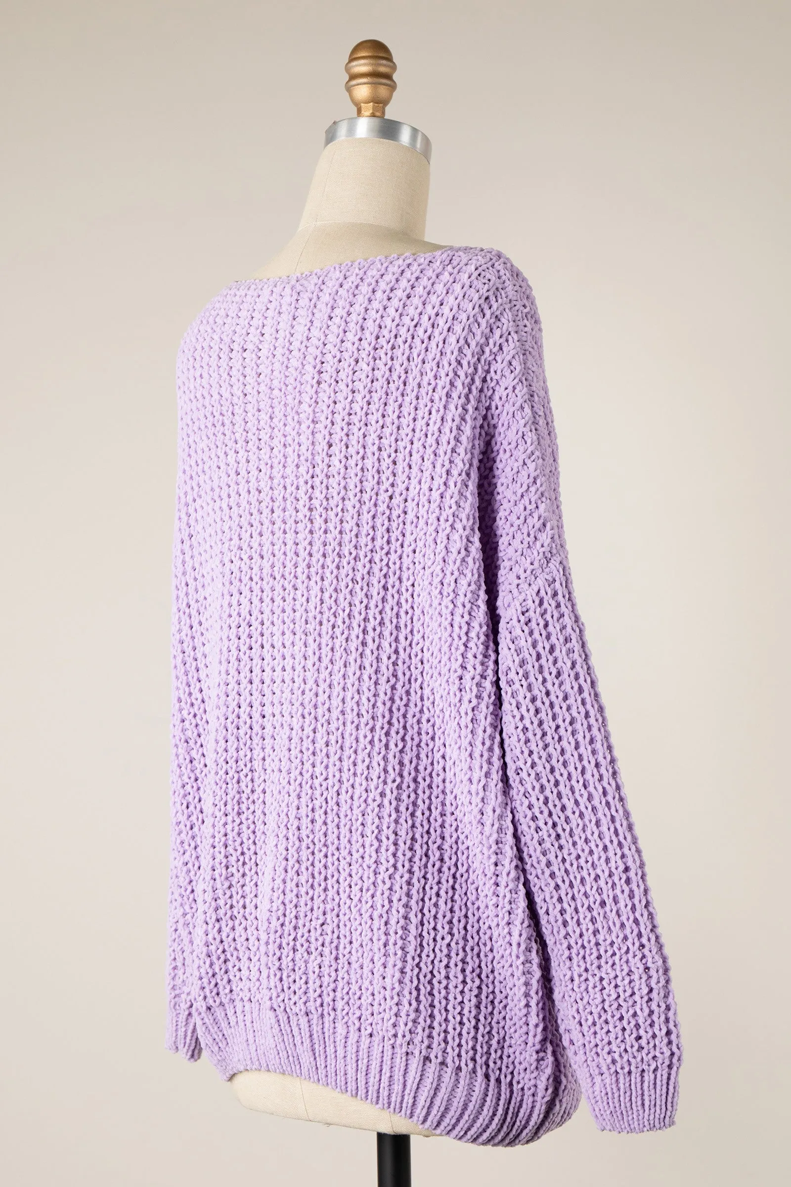 CHENILLE CABLE KNIT OVERSIZED SWEATER 1 PACK