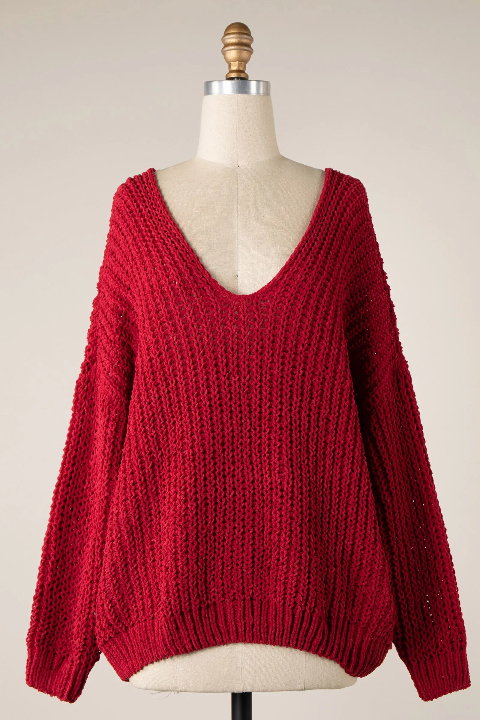 CHENILLE CABLE KNIT OVERSIZED SWEATER 1 PACK