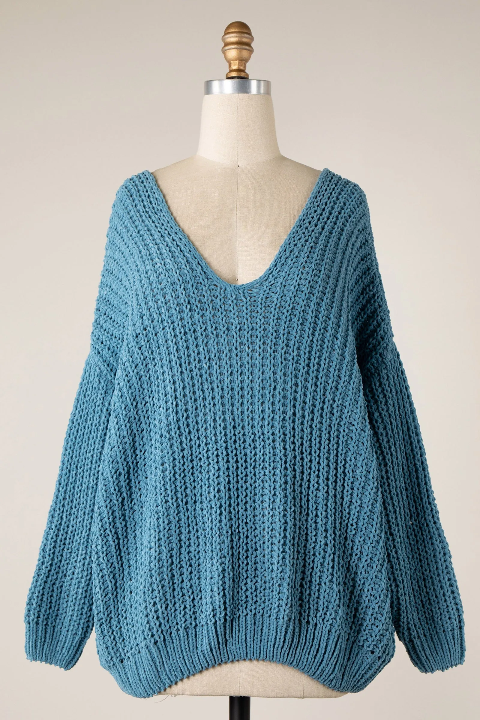 CHENILLE CABLE KNIT OVERSIZED SWEATER 1 PACK