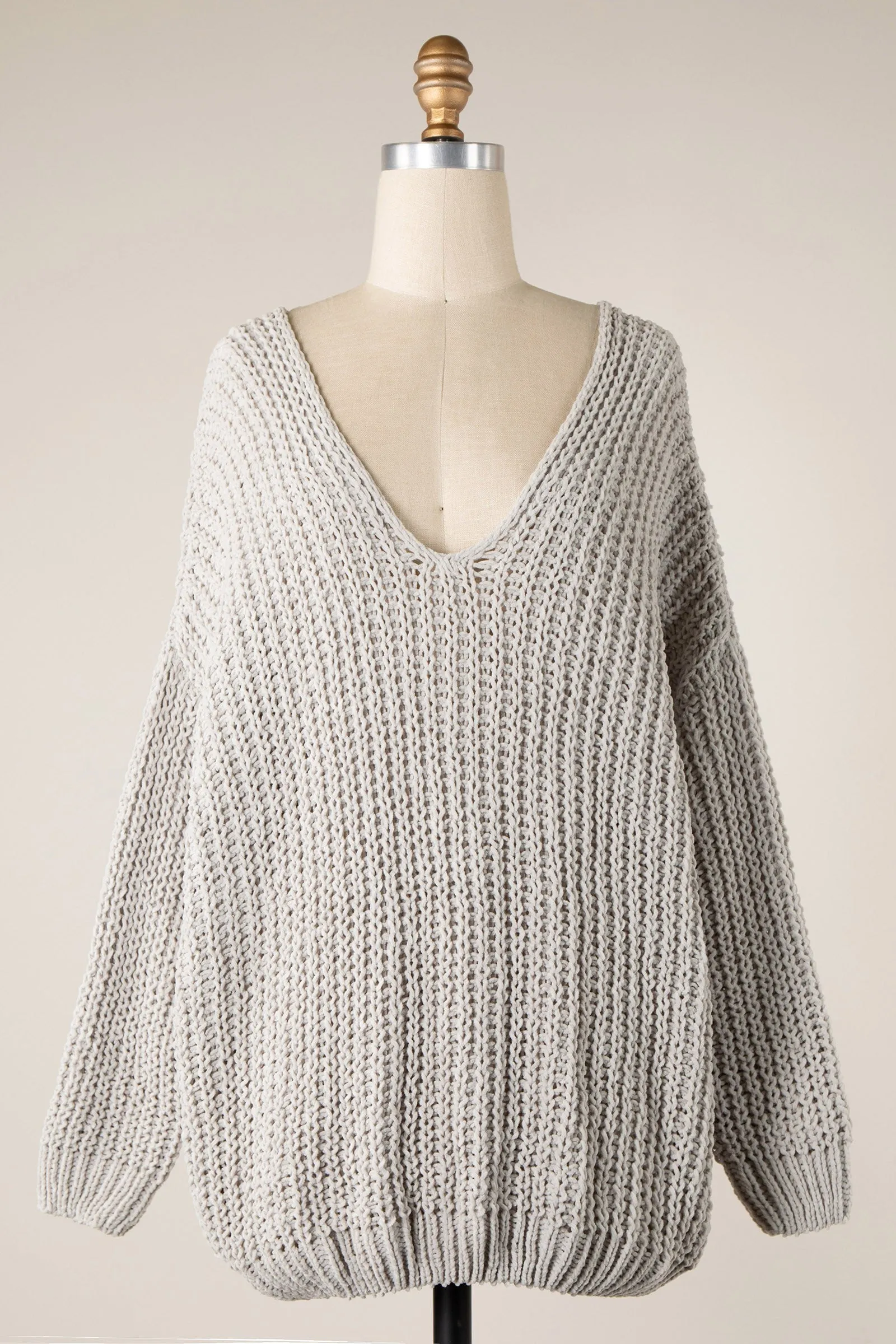 CHENILLE CABLE KNIT OVERSIZED SWEATER 1 PACK