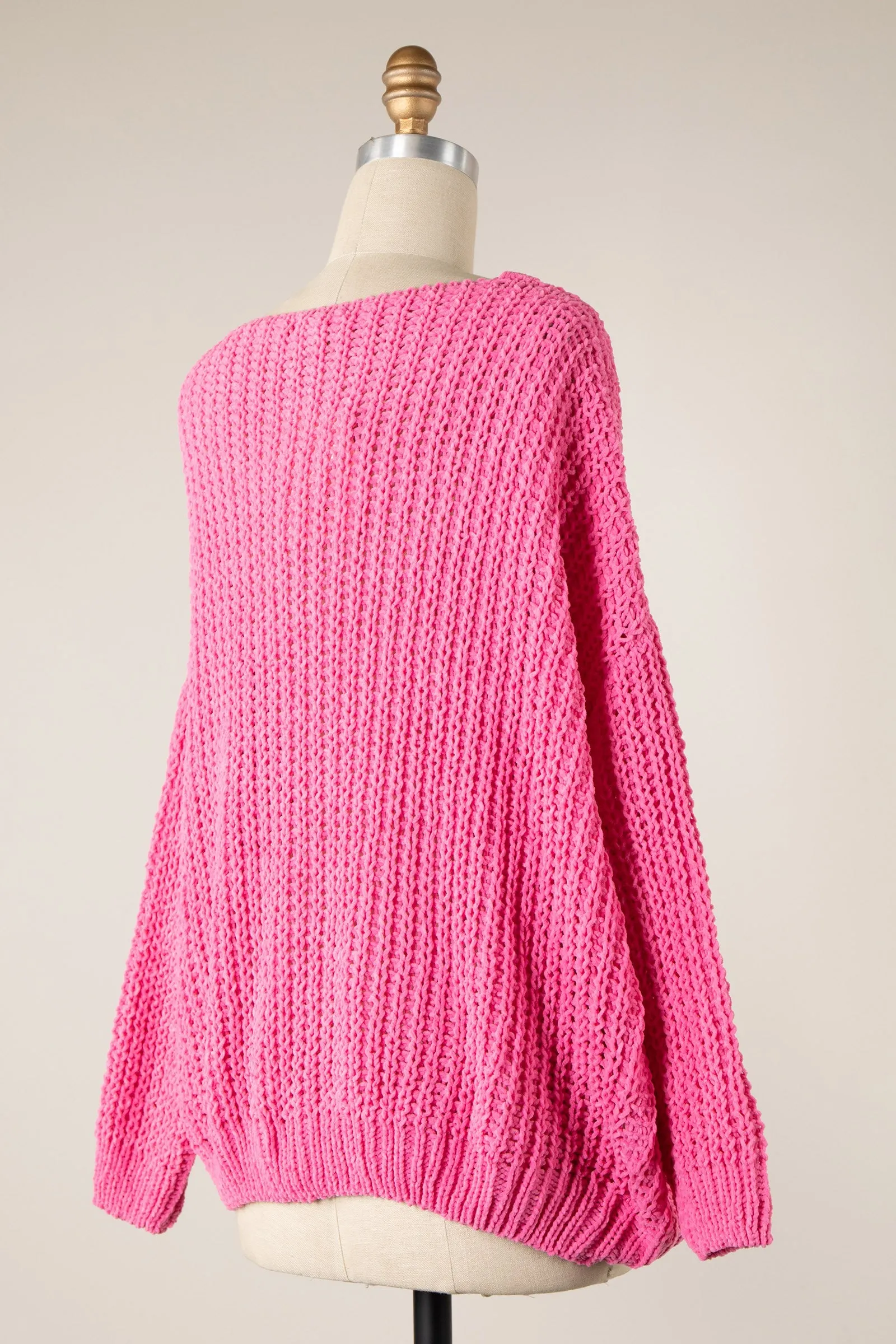 CHENILLE CABLE KNIT OVERSIZED SWEATER 1 PACK