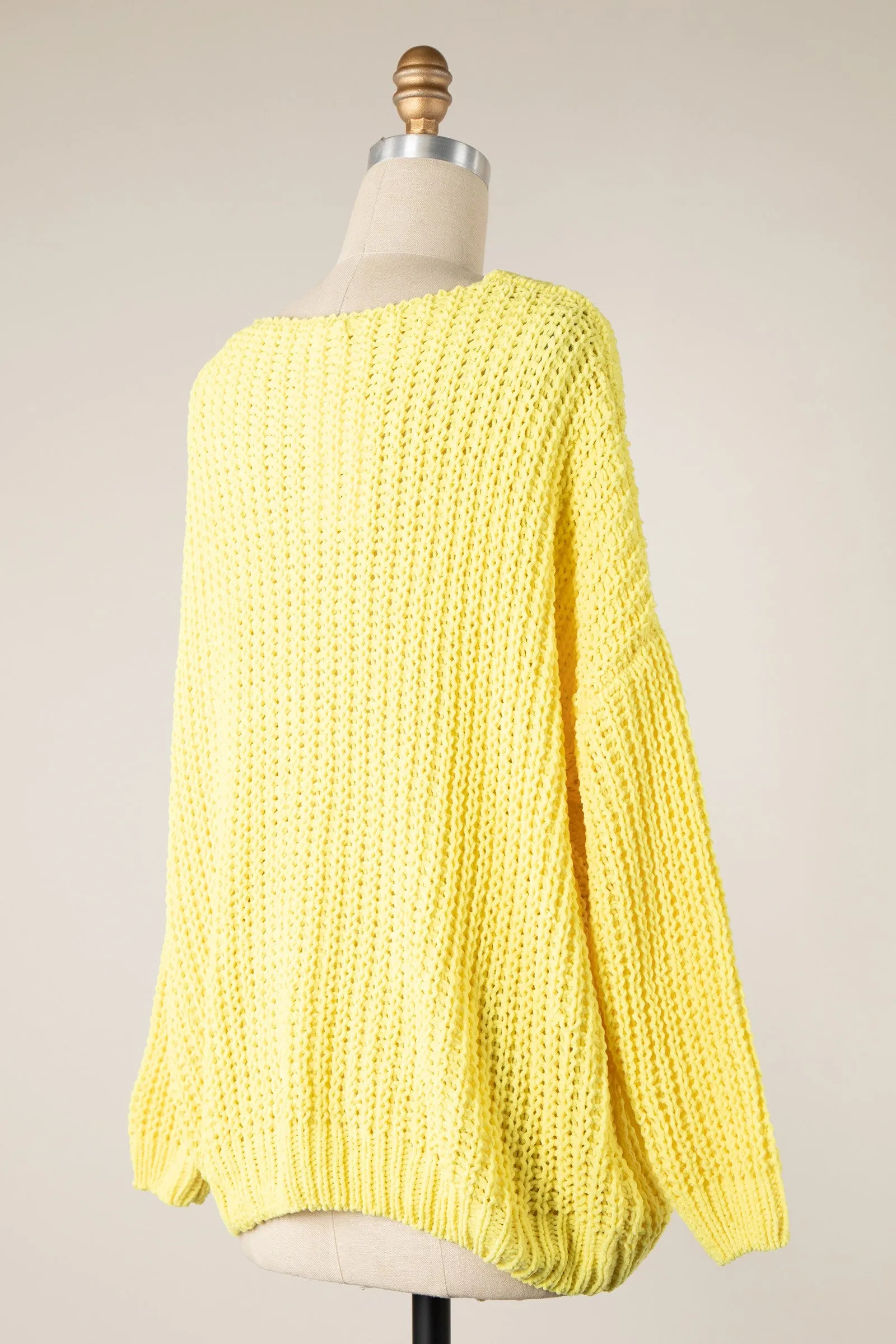 CHENILLE CABLE KNIT OVERSIZED SWEATER 1 PACK