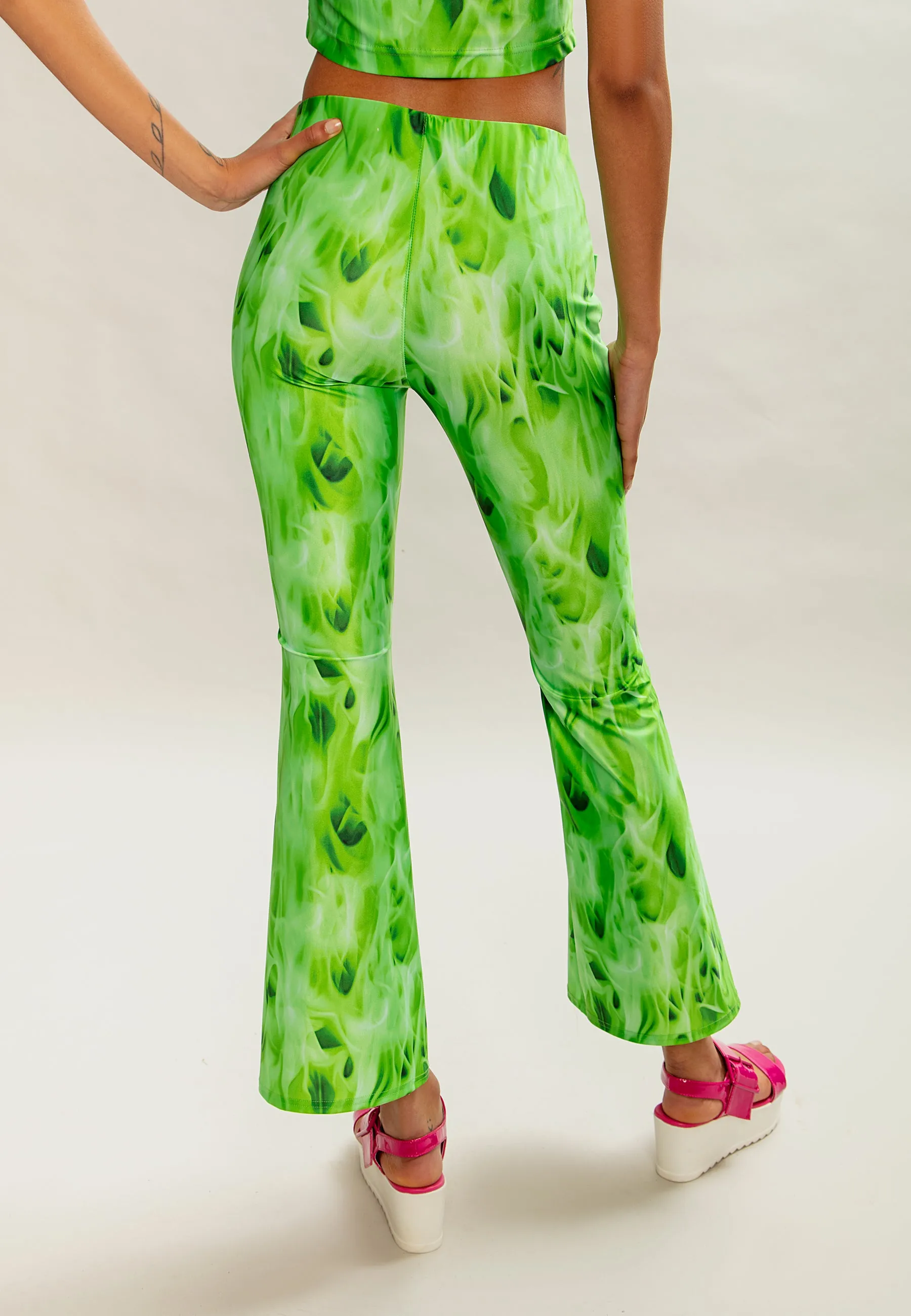 Dalika Flared Trousers Inflammable Green