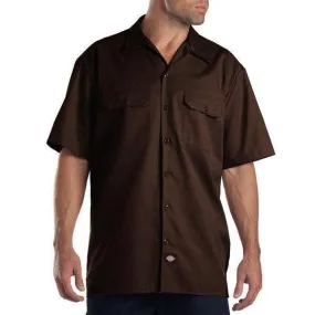 Dickies Short Sleeve Twill Work Shirt Dark Brown