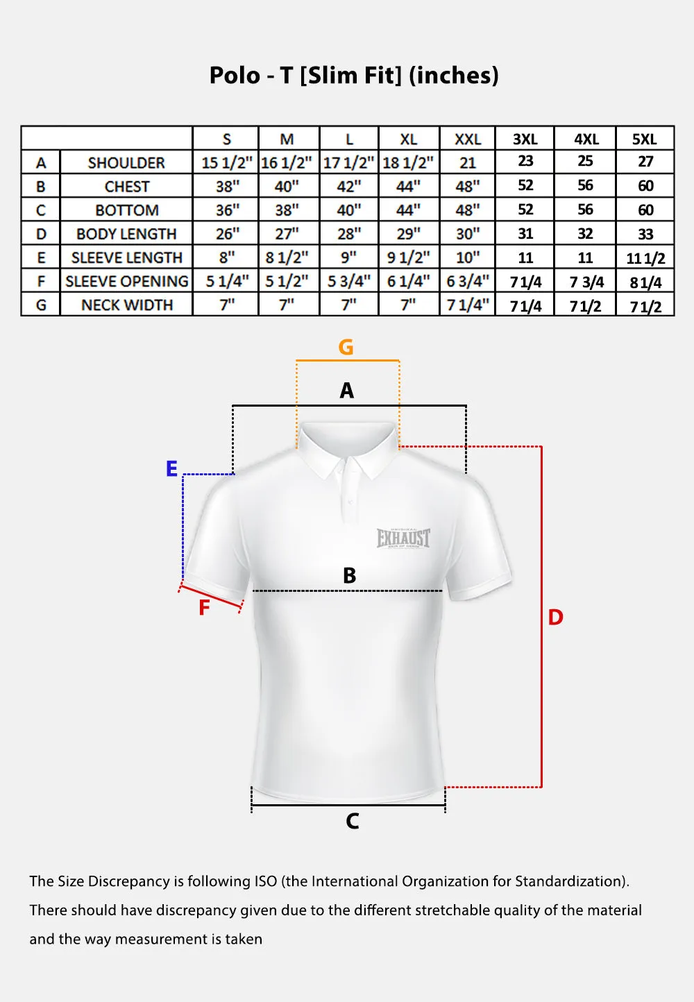 EXHAUST Mens Polo T-Shirt [Slim Fit] 1473