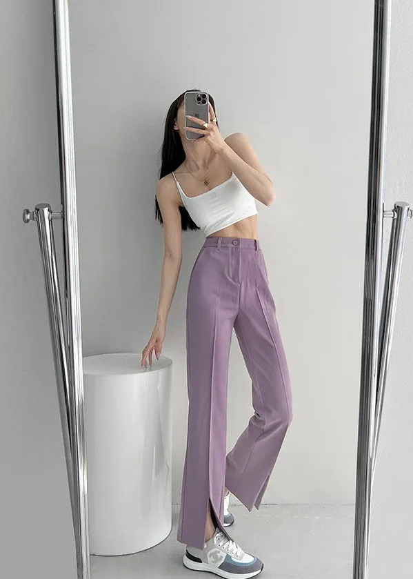 Feeling Casual Chique front slit mopping pants