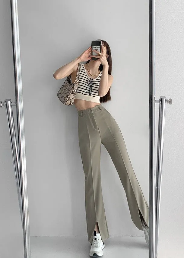 Feeling Casual Chique front slit mopping pants