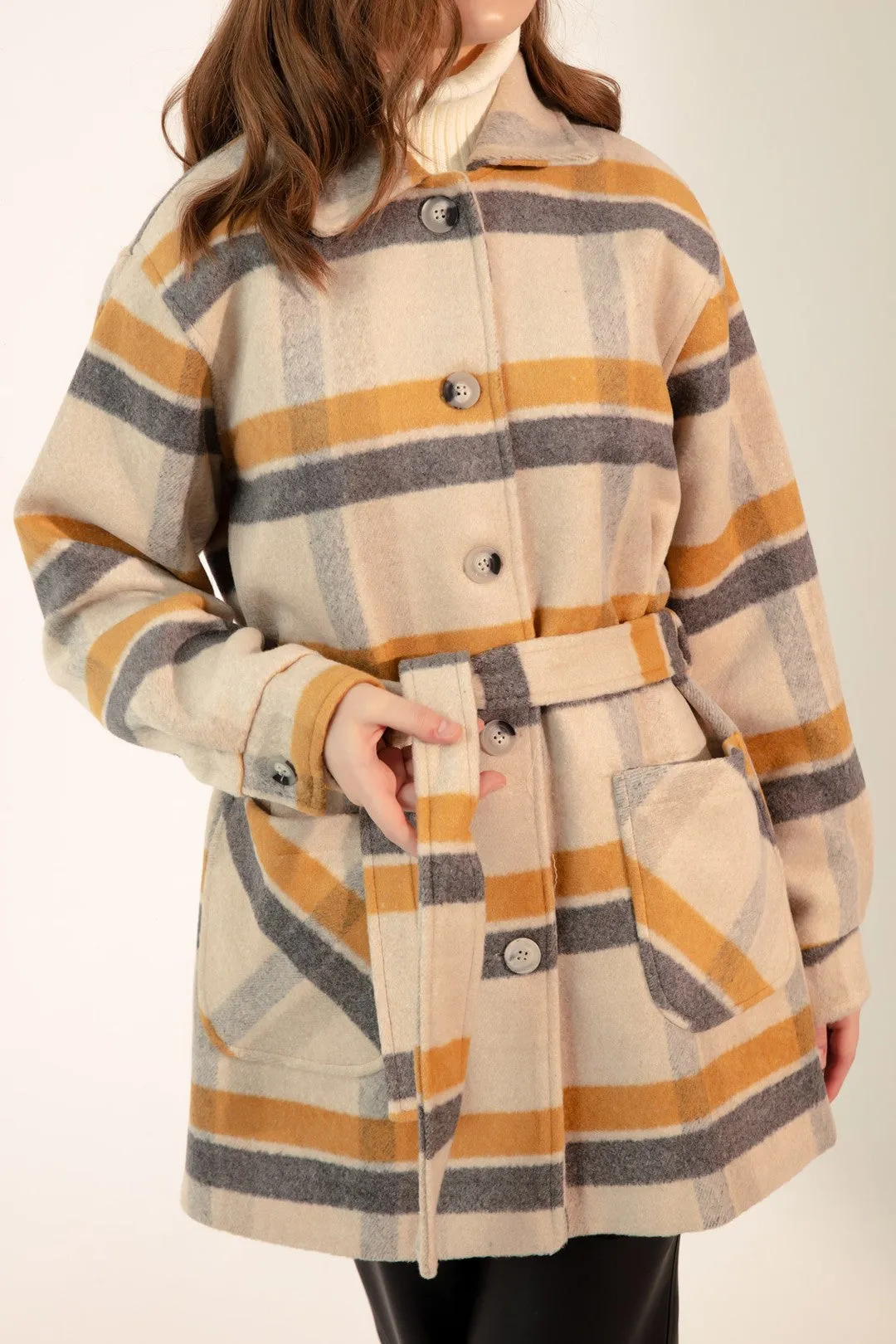 Female Plaid Pattern Coat