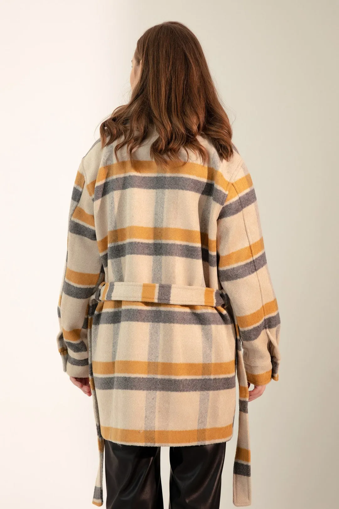 Female Plaid Pattern Coat