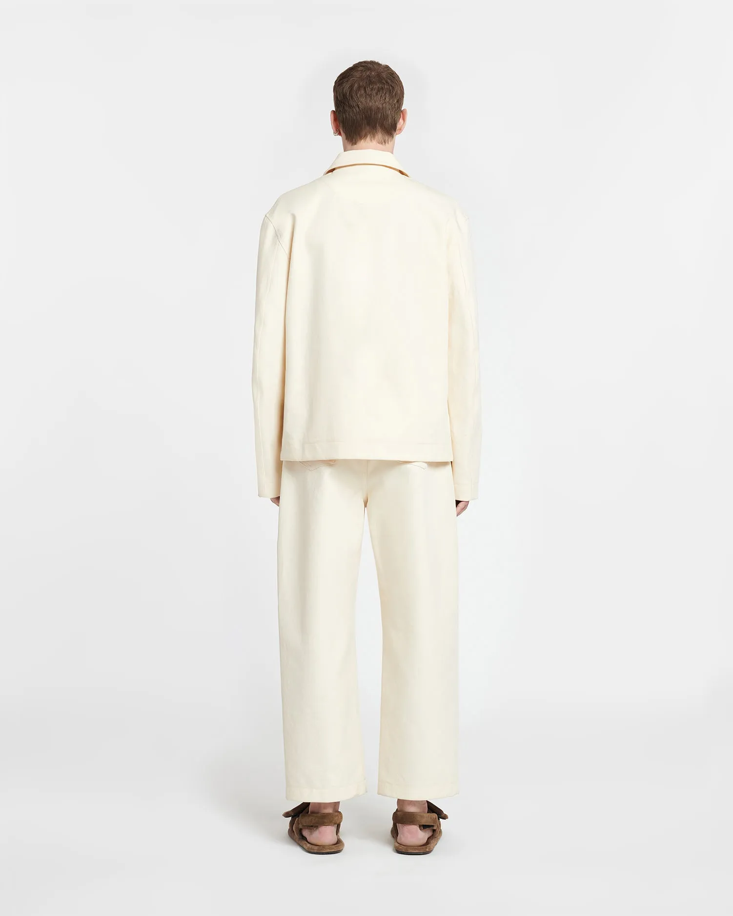 Ferre - Belted Structured Twill Pants - Creme