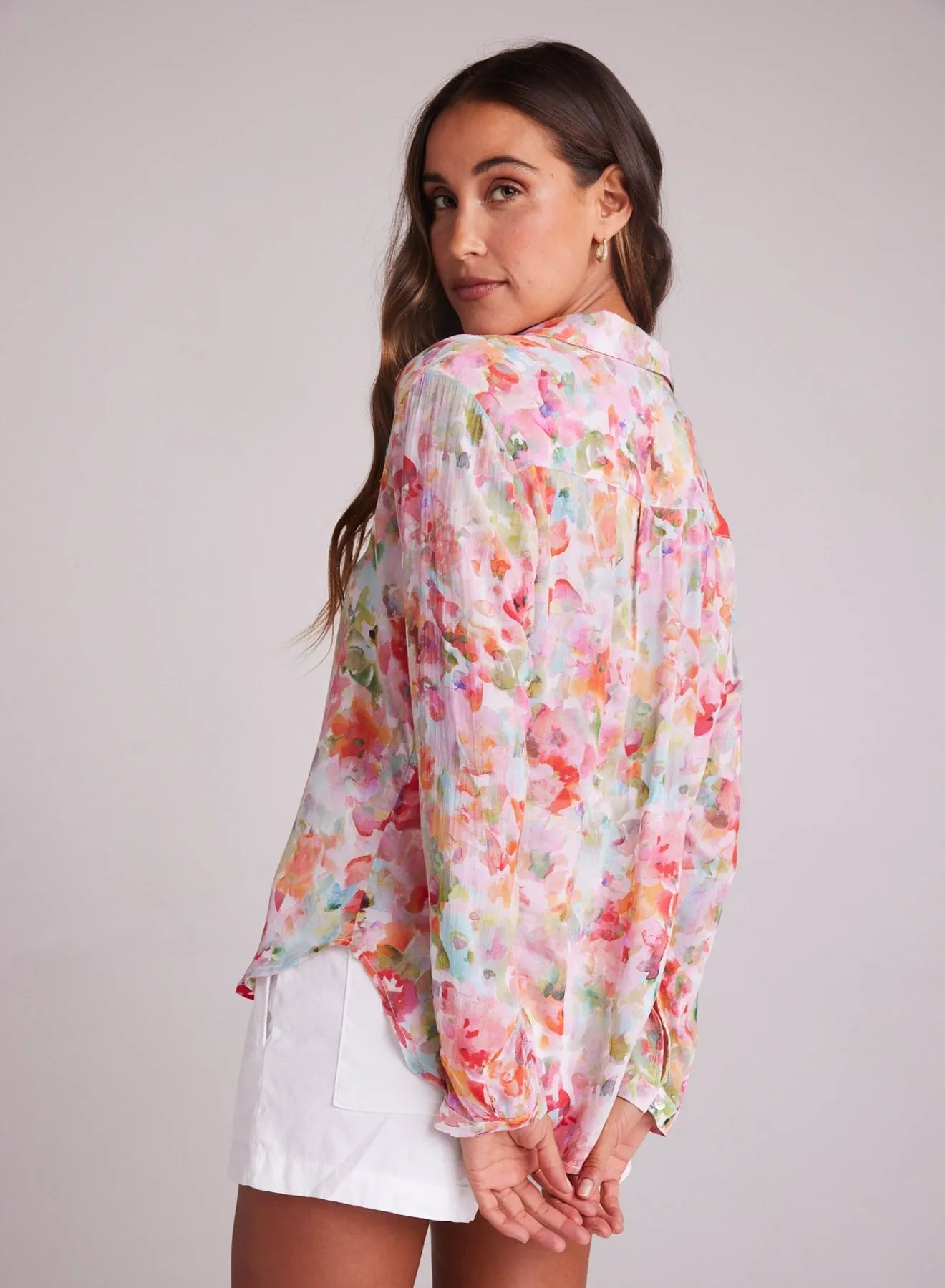 Full Button Down Hipster Shirt - Ipanema Floral Print